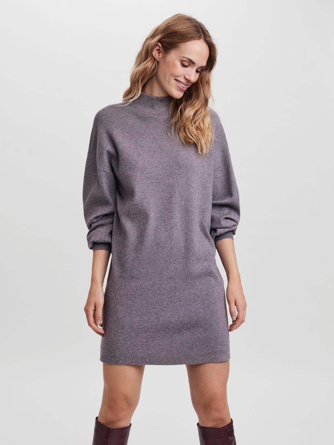 Vero Moda Gebreide jurk VMNANCY LS FUNNELNECK DRESS GA NOOS