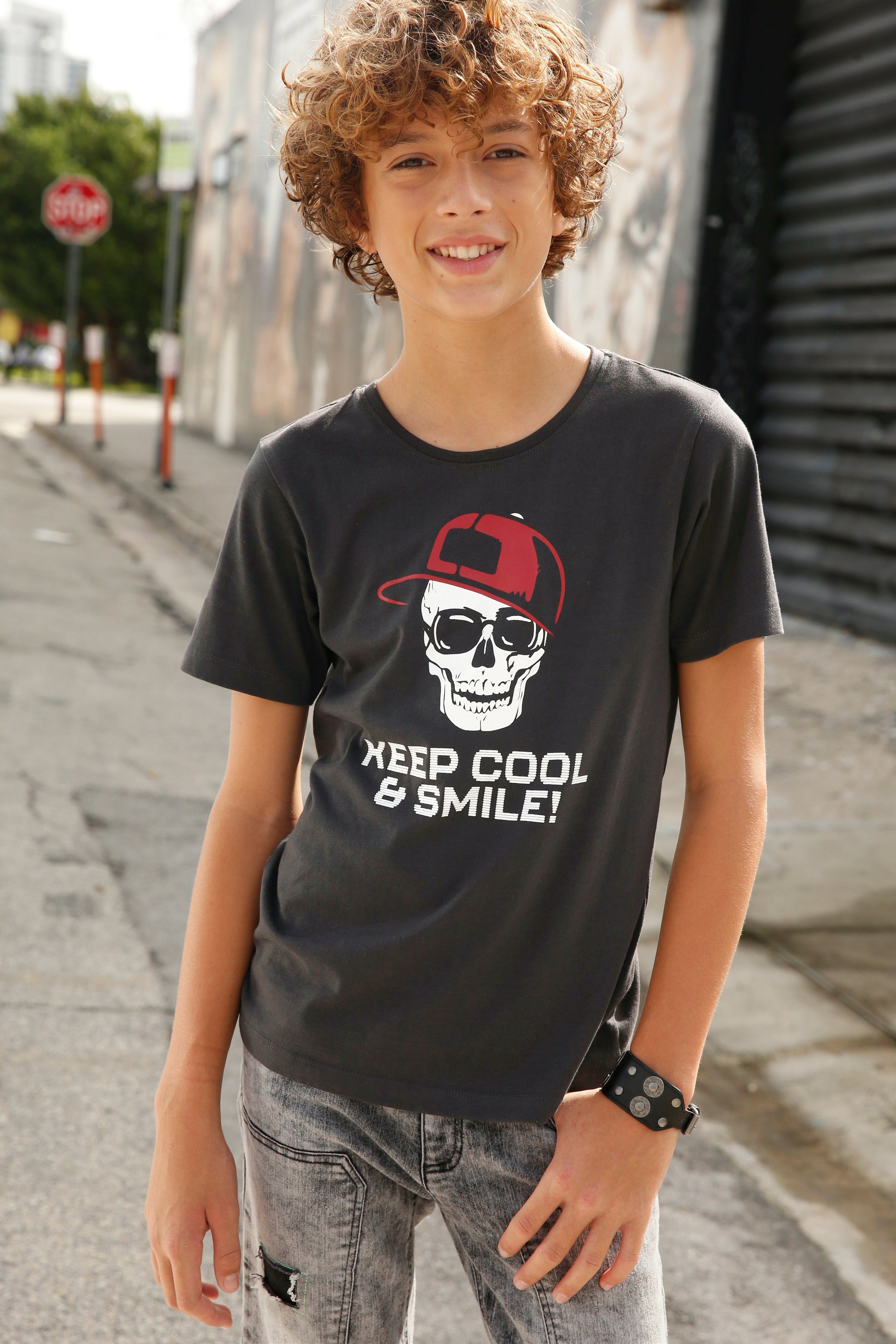 KIDSWORLD T-shirt KEEP COOL... korte mouwen, basic gesneden, ronde hals, van katoen