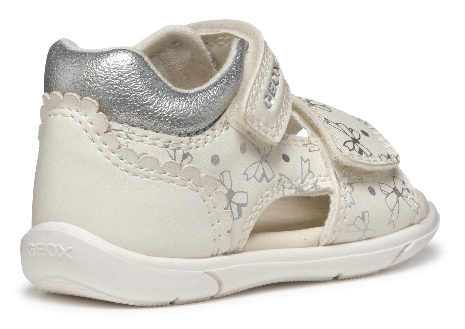Geox Babyschoentjes B SANDAL ZAPITO GIRL , glitter sandaal, klittenbandschoen, babyschoen met metallic print