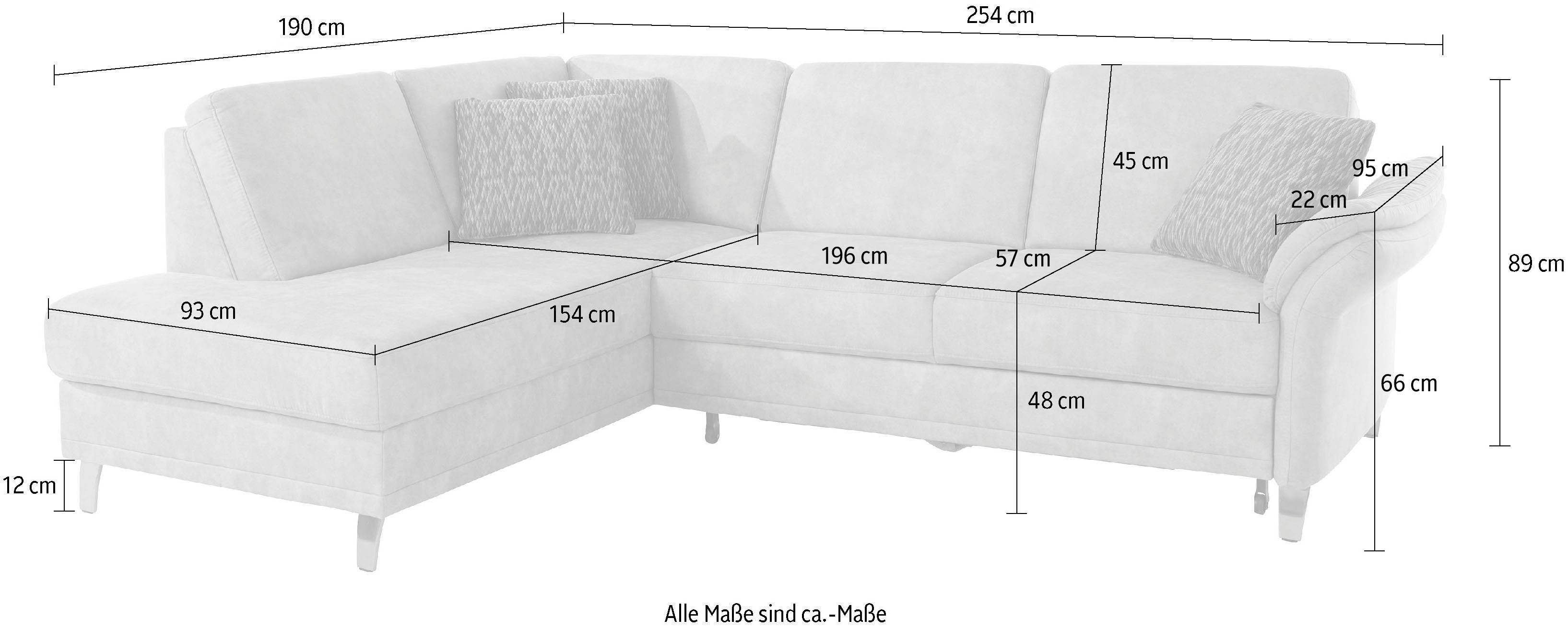 sit&more Hoekbank Clio L-vorm naar keuze met slaapfunctie en bedkist, met binnenvering