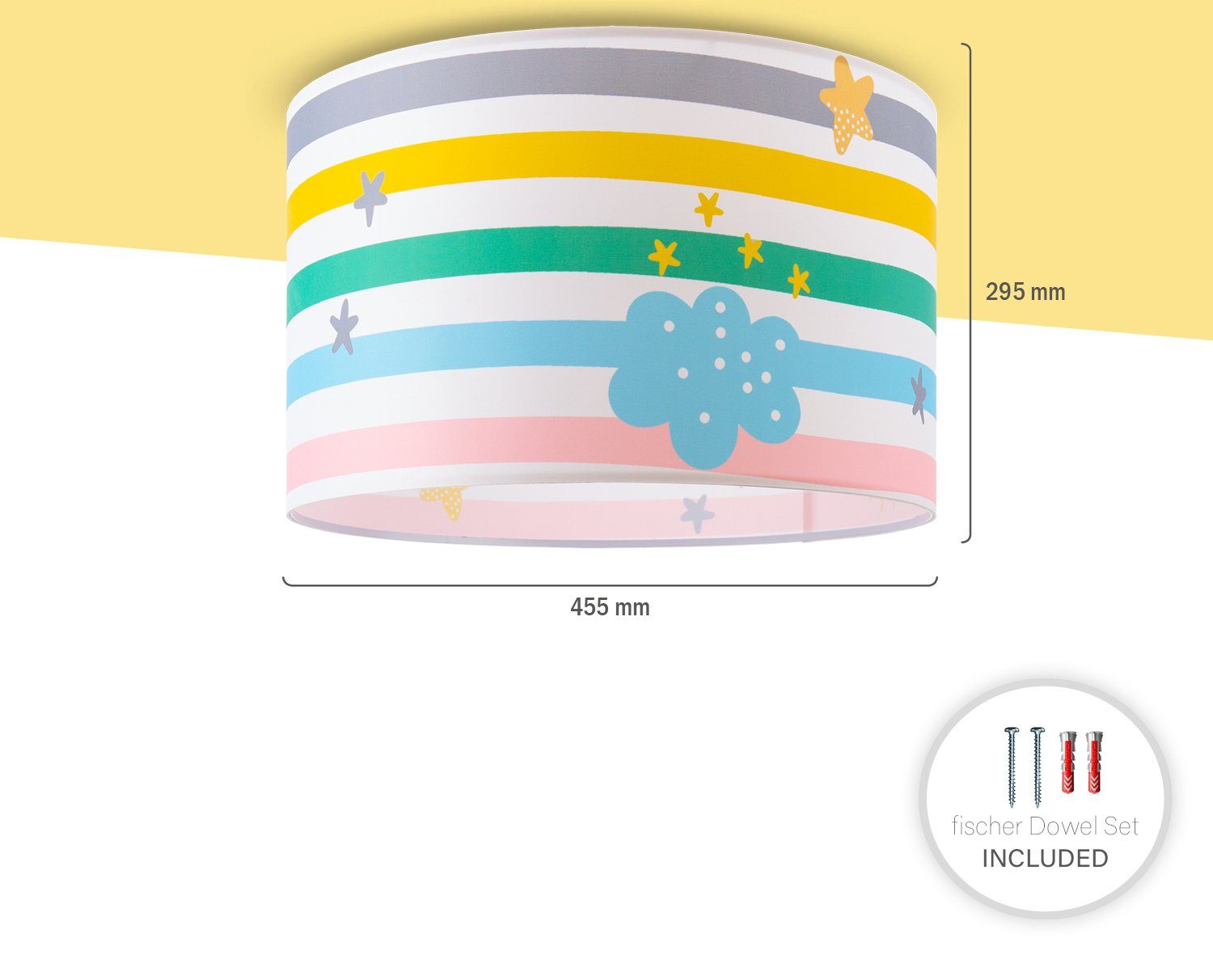 Paco Home Plafondlamp Tweet 462 Lamp kinderkamer babykamer plafondlamp strepen regenboog E27