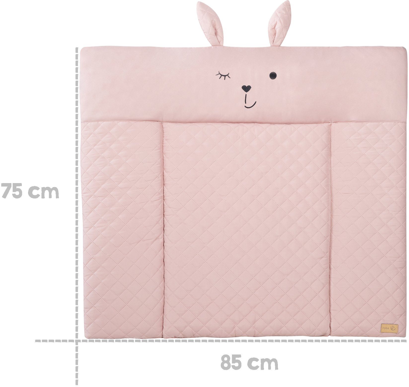 Roba® Aankleedkussen Stijl, soft, mauve met opgestikt gezicht