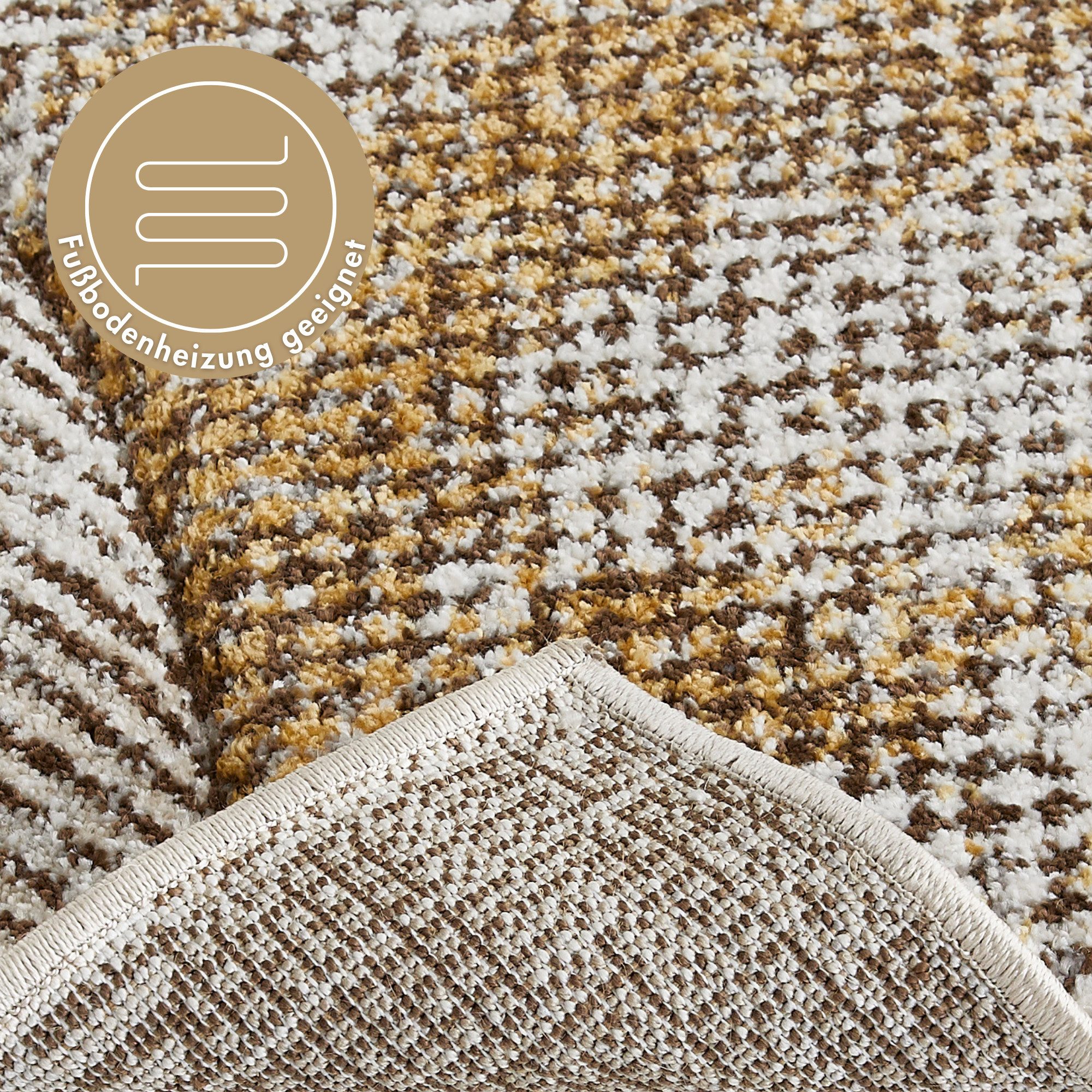 LUXOR living Vloerkleed Toronto Kortpolig, modern patchwork-ontwerp, hoog-laag structuur, woonkamer
