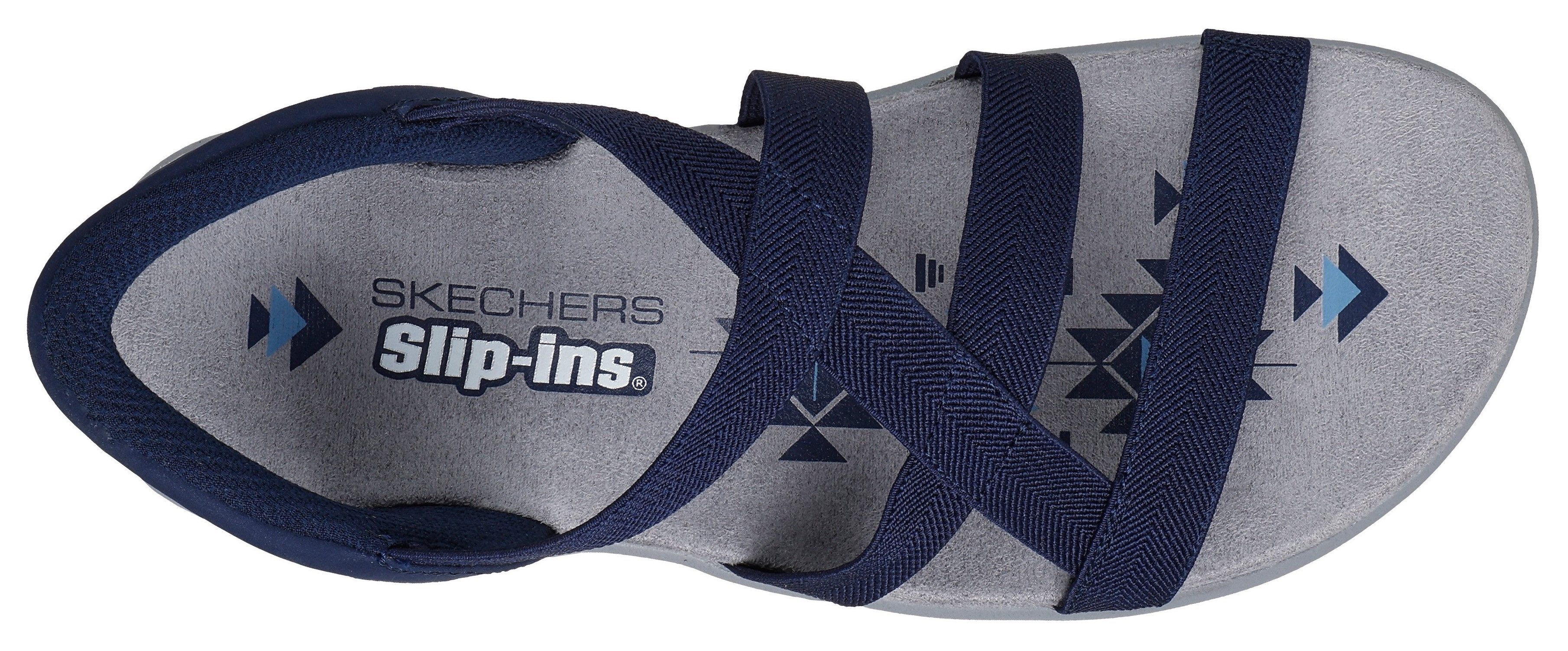 Skechers Sandalen REGGAE SLIM-STRETCH FLEX , flats, trekking sandaal met slip-ins functie