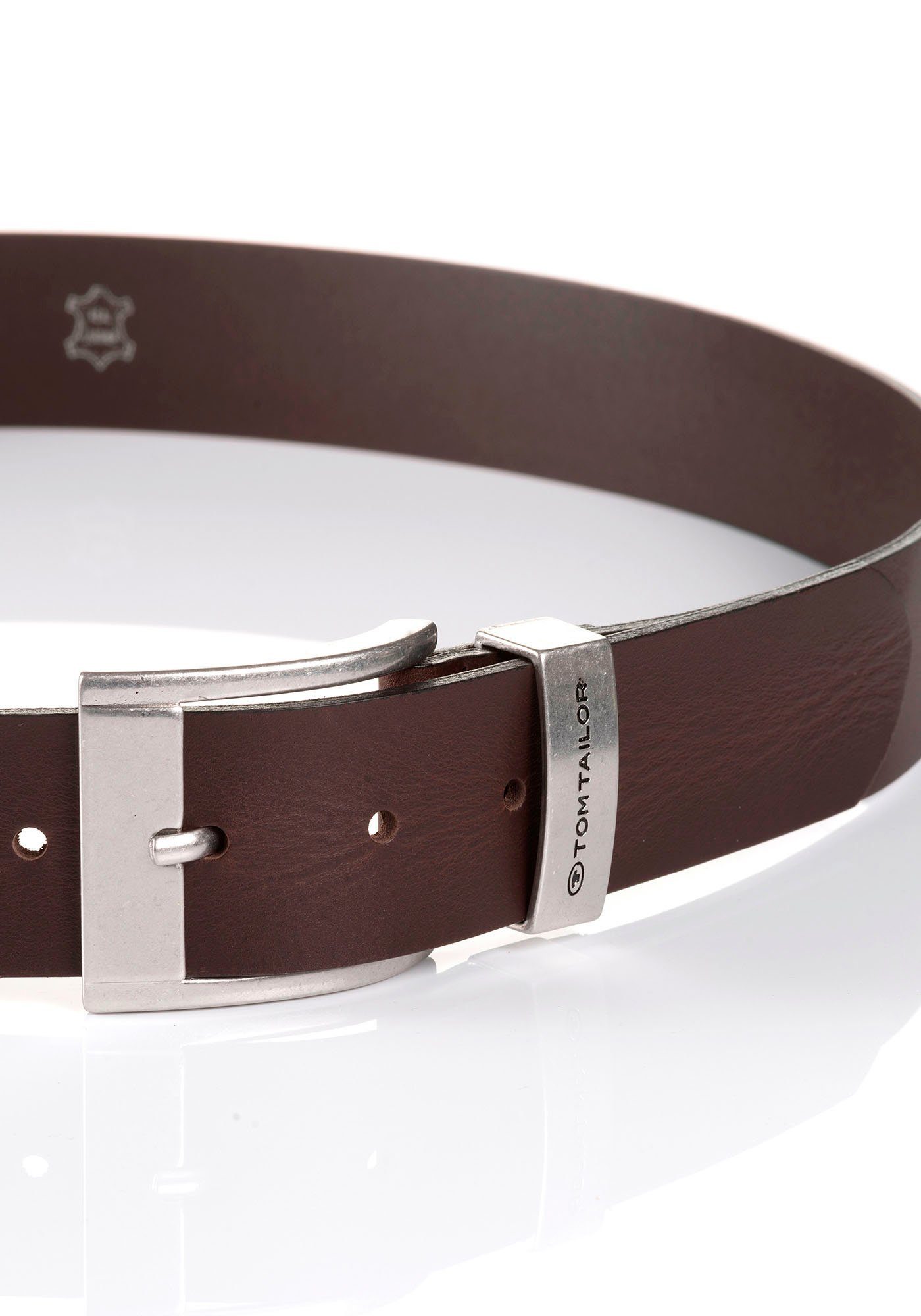 Tom Tailor Leren riem TTTOM 4 cm brede herenriem, casual en jeanslook (set)