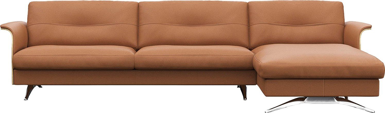 FLEXLUX Hoekbank Glow designbank, comfortabel en comfortabel door hoogwaardige zitconstructie bruin, hoekbanken, Chaiselongue rechts