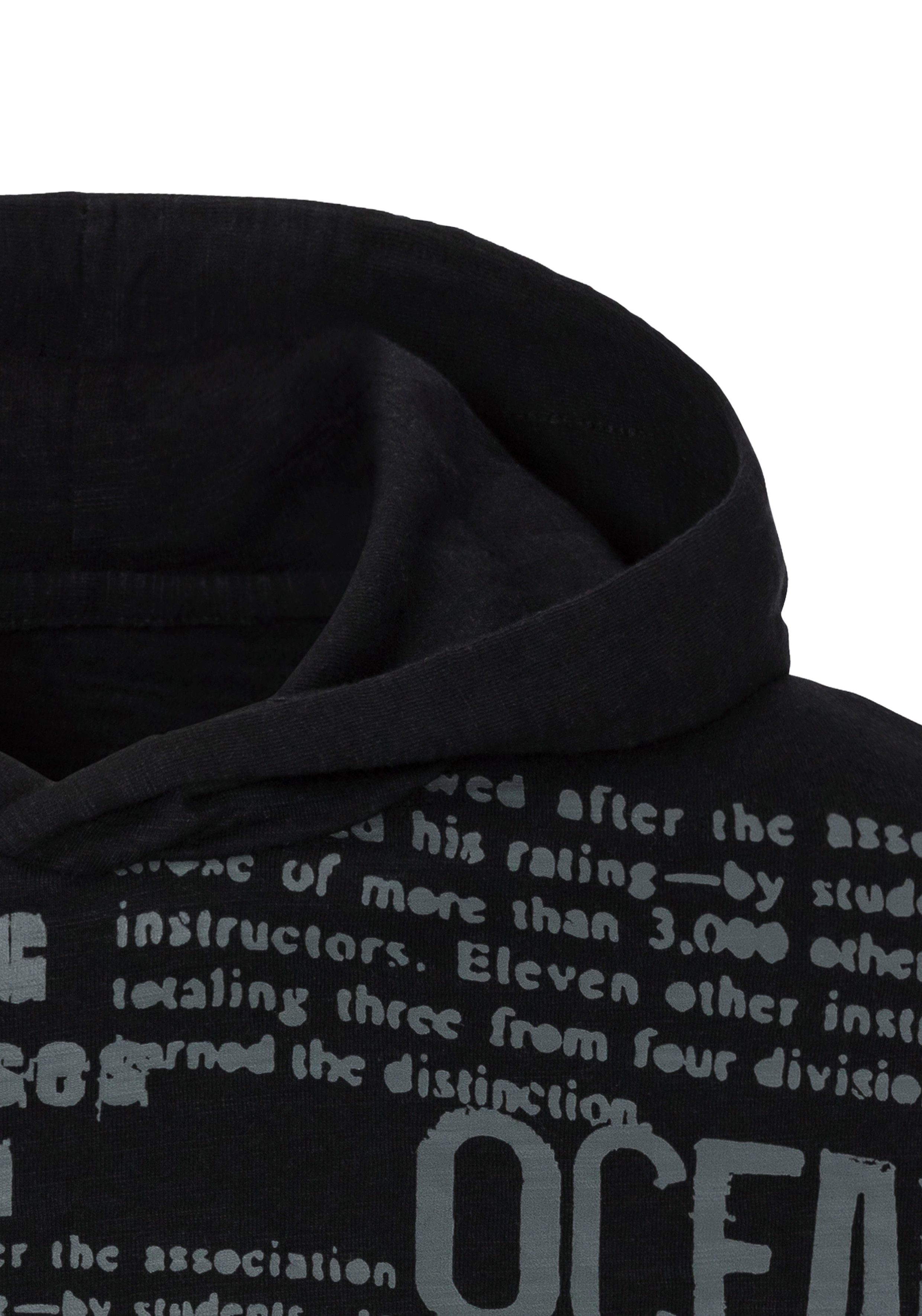 John Devin Capuchonshirt Shirt bedrukt met capuchon van gestructureerde katoenkwaliteit