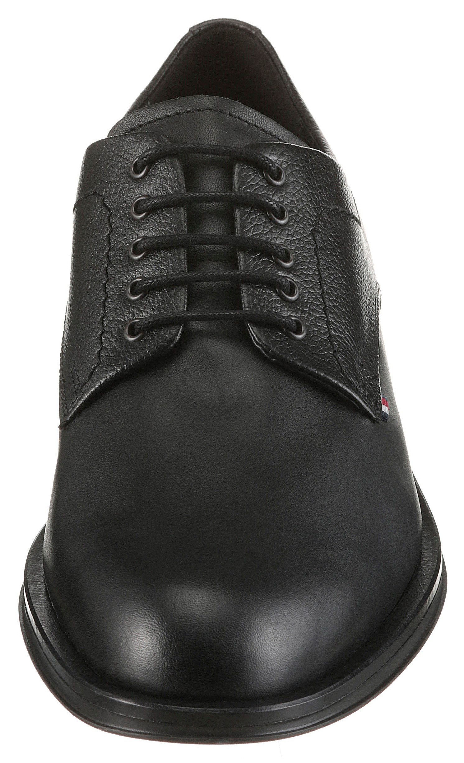 Tommy Hilfiger Veterschoenen CORPORATE HILFIGER LTH DERBY blokhak, feestdag schoen, avondschoen in elegante lijn