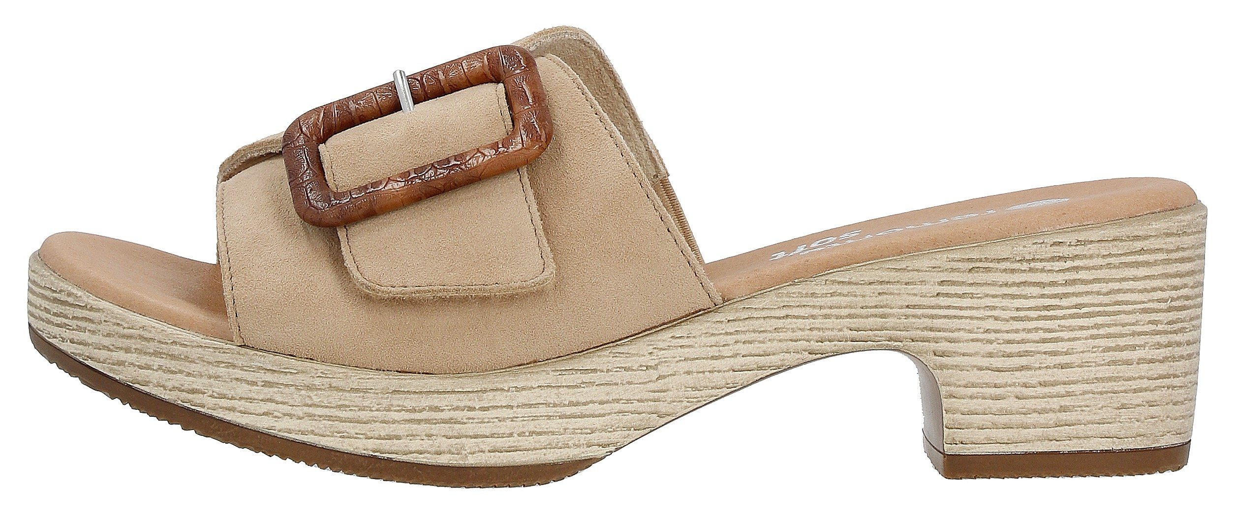 Remonte Slippers ELLE-Collection blokhak, zomerschoen, slippers, decoratieve gesp, elle-collectie