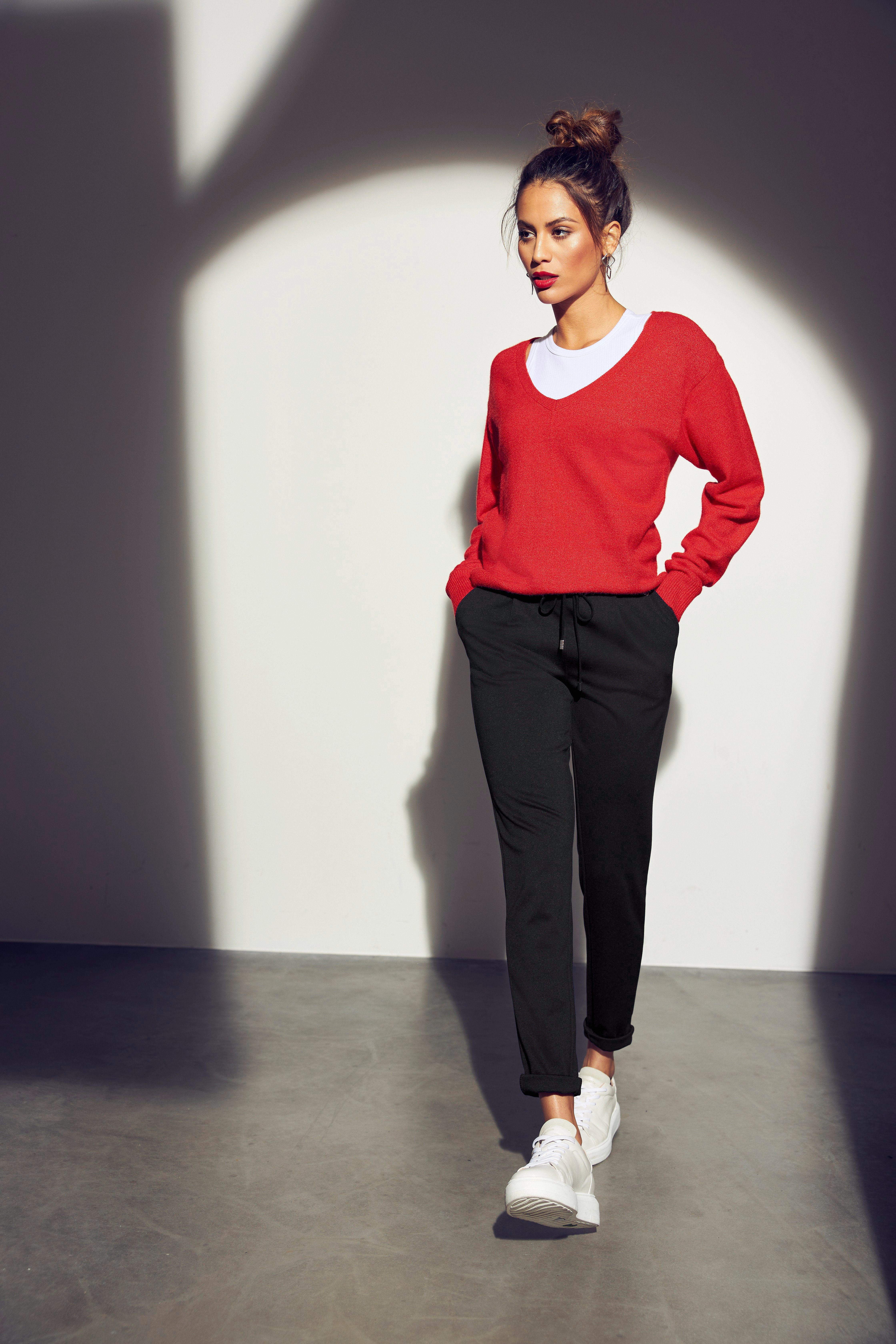 Tamaris Trui met V-hals met frontbies
