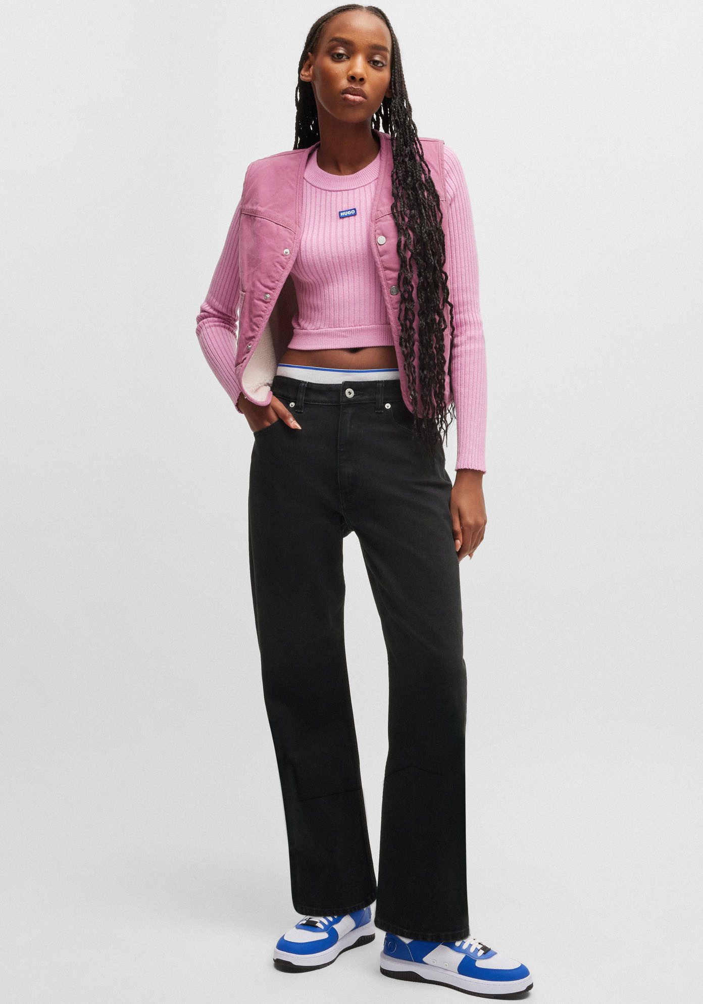 HUGO Blue Straight jeans Elyah Straight fit jeans met hoge taille, lange lengte 36