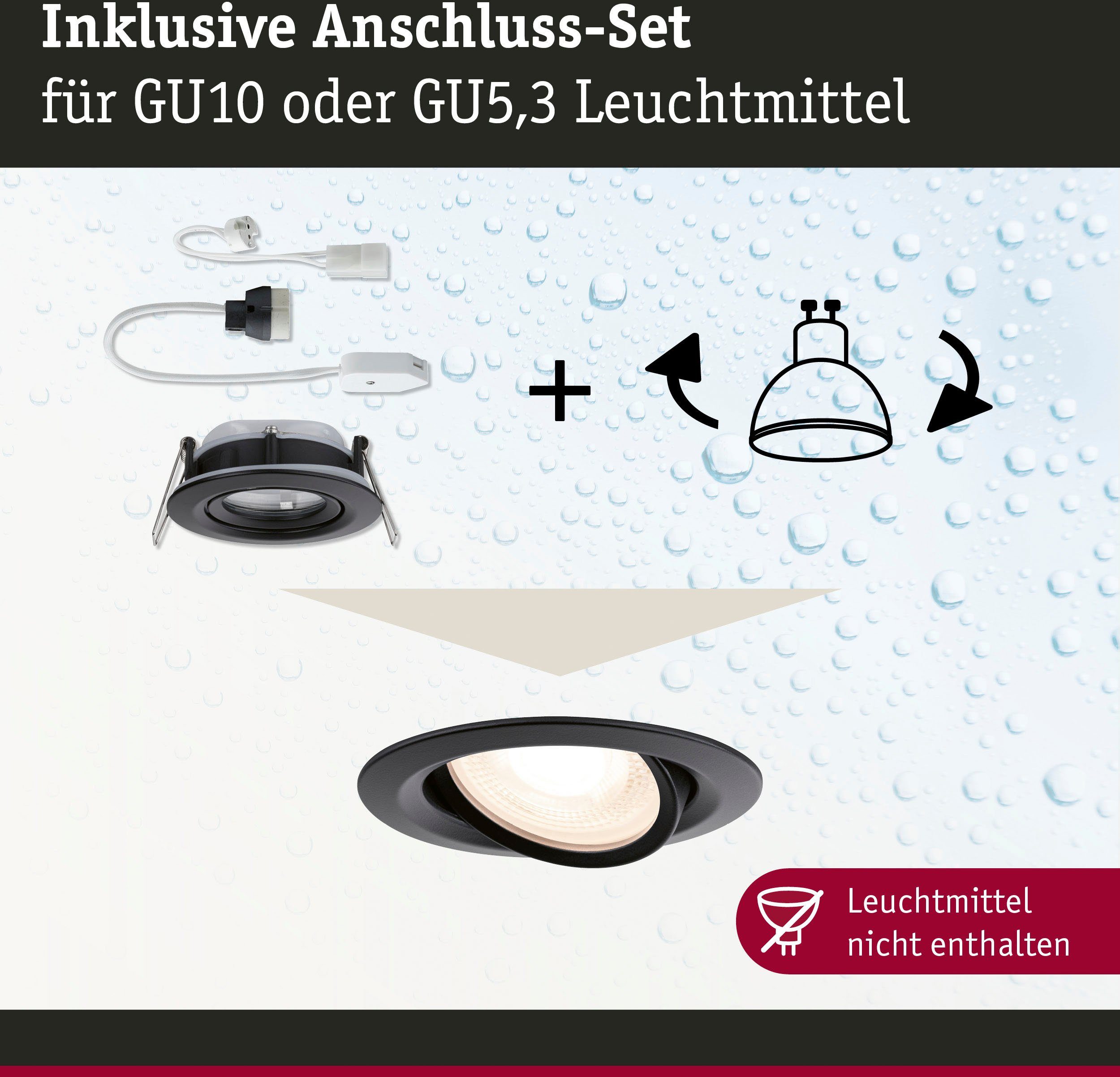 Paulmann Ledinbouwlamp Nova Plus 1x35W Zwart mat/Alu Zink