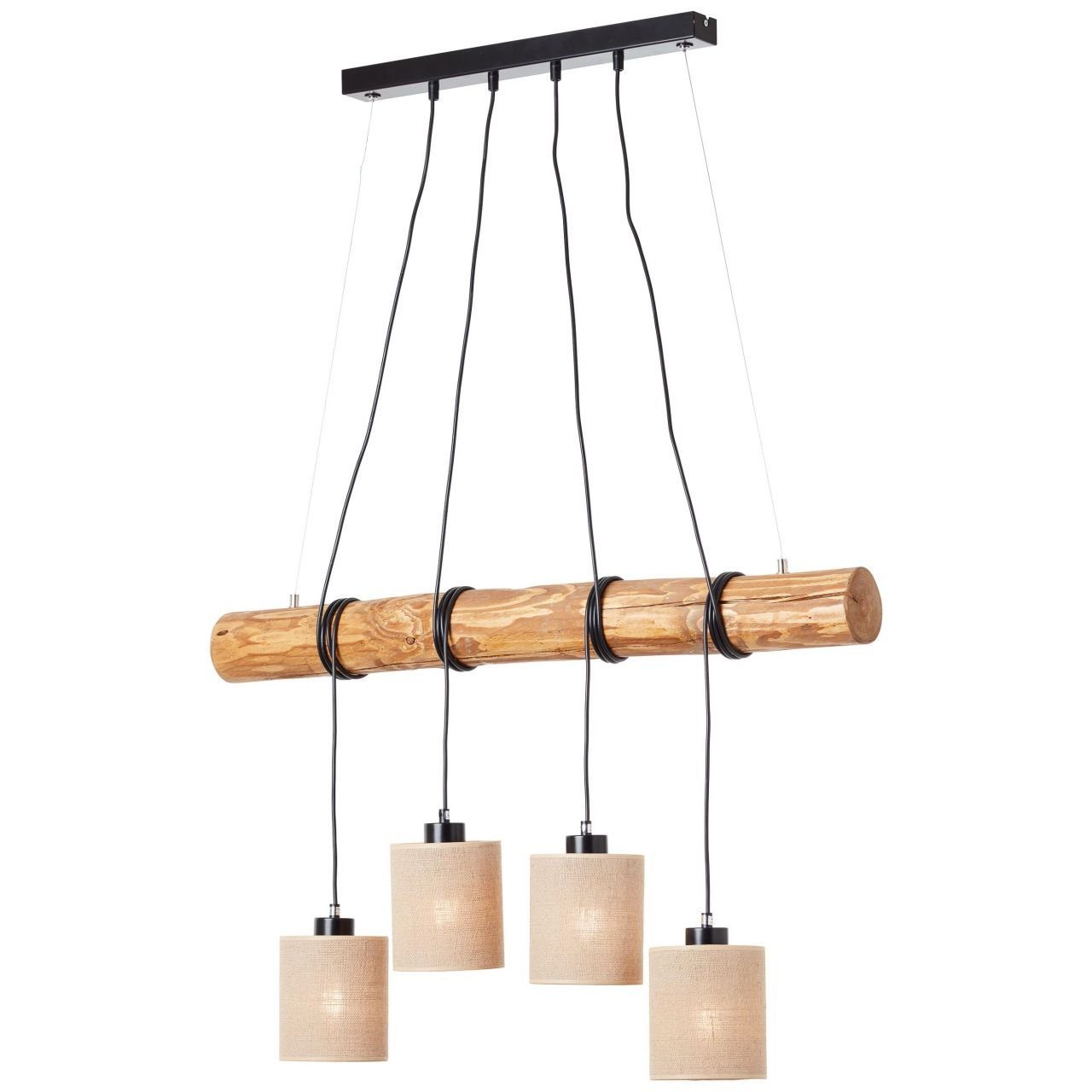 Brilliant Leuchten Hanglamp Vander Hanglamp 4 fittingen zwart/houtkleur (1 stuk)