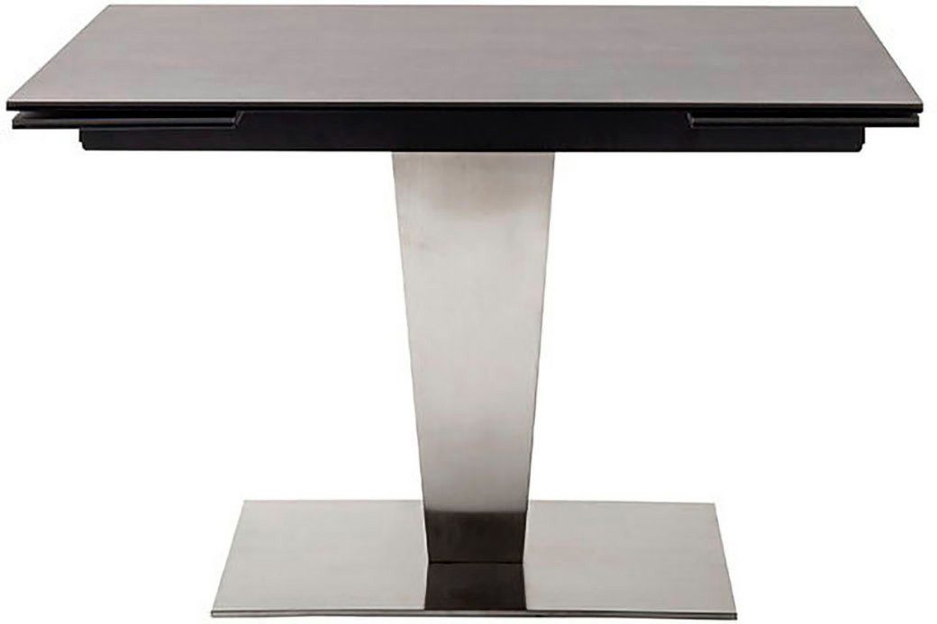 MCA furniture Eettafel PESARO uitschuifbare tafel met voet 120-180 cm Keramiek, roestvrij staal, eindschuif, uittrekbaar, tafelblad 14 mm