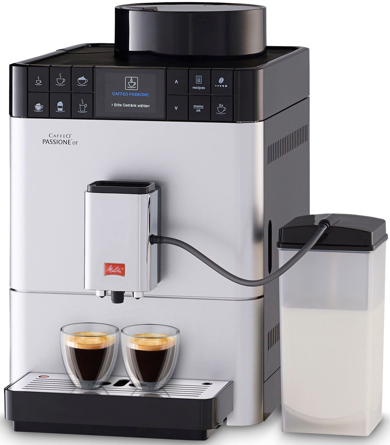 Melitta Volautomatisch koffiezetapparaat Passione® One Touch F53/1-101, zilverkleur, One-touch-functie , per kopje precies de juiste hoeveelheid versgemalen bonen