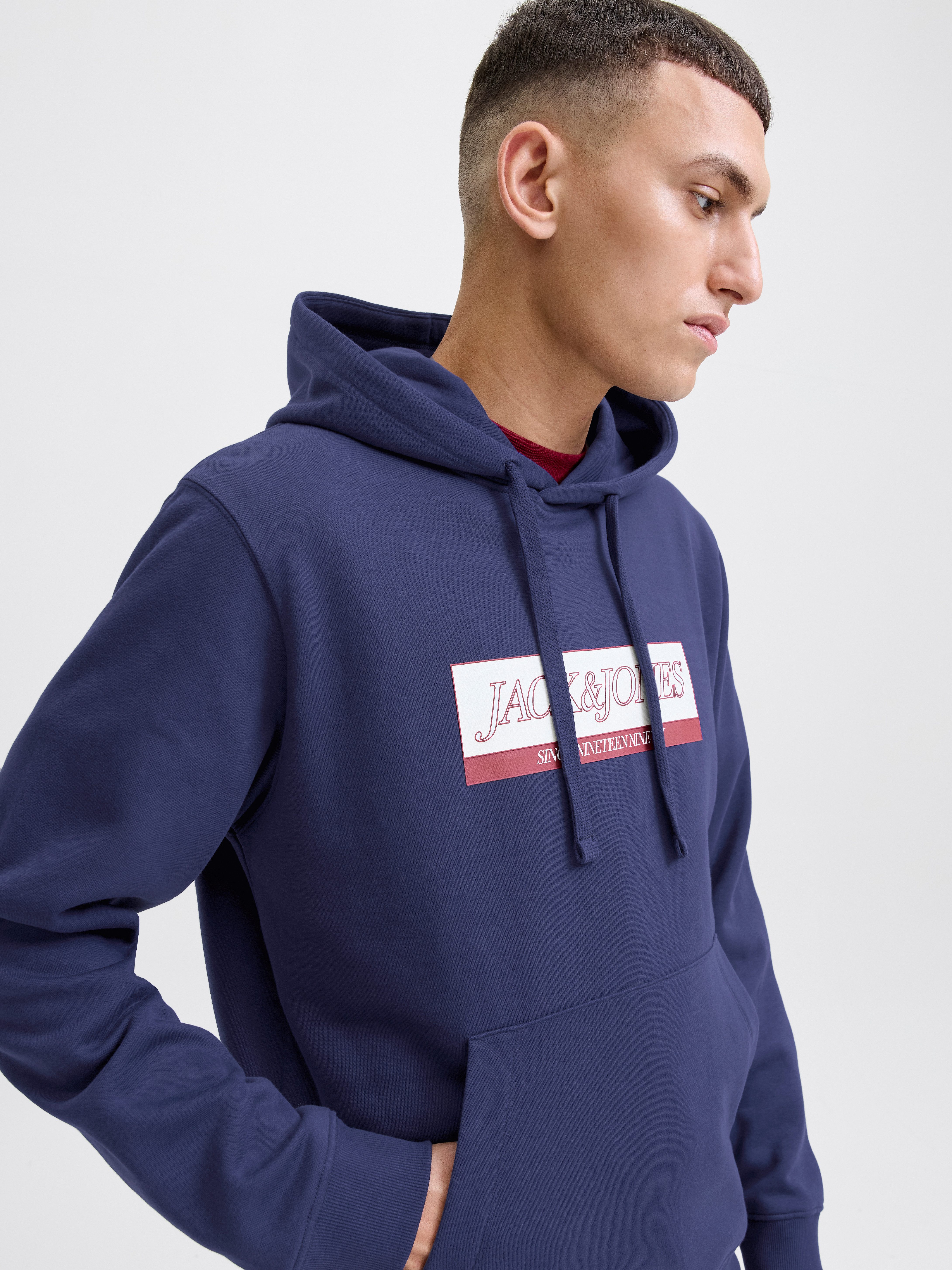 Jack & Jones Hoodie JORINWOOD BLOCK BRANDING SWEAT HOOD