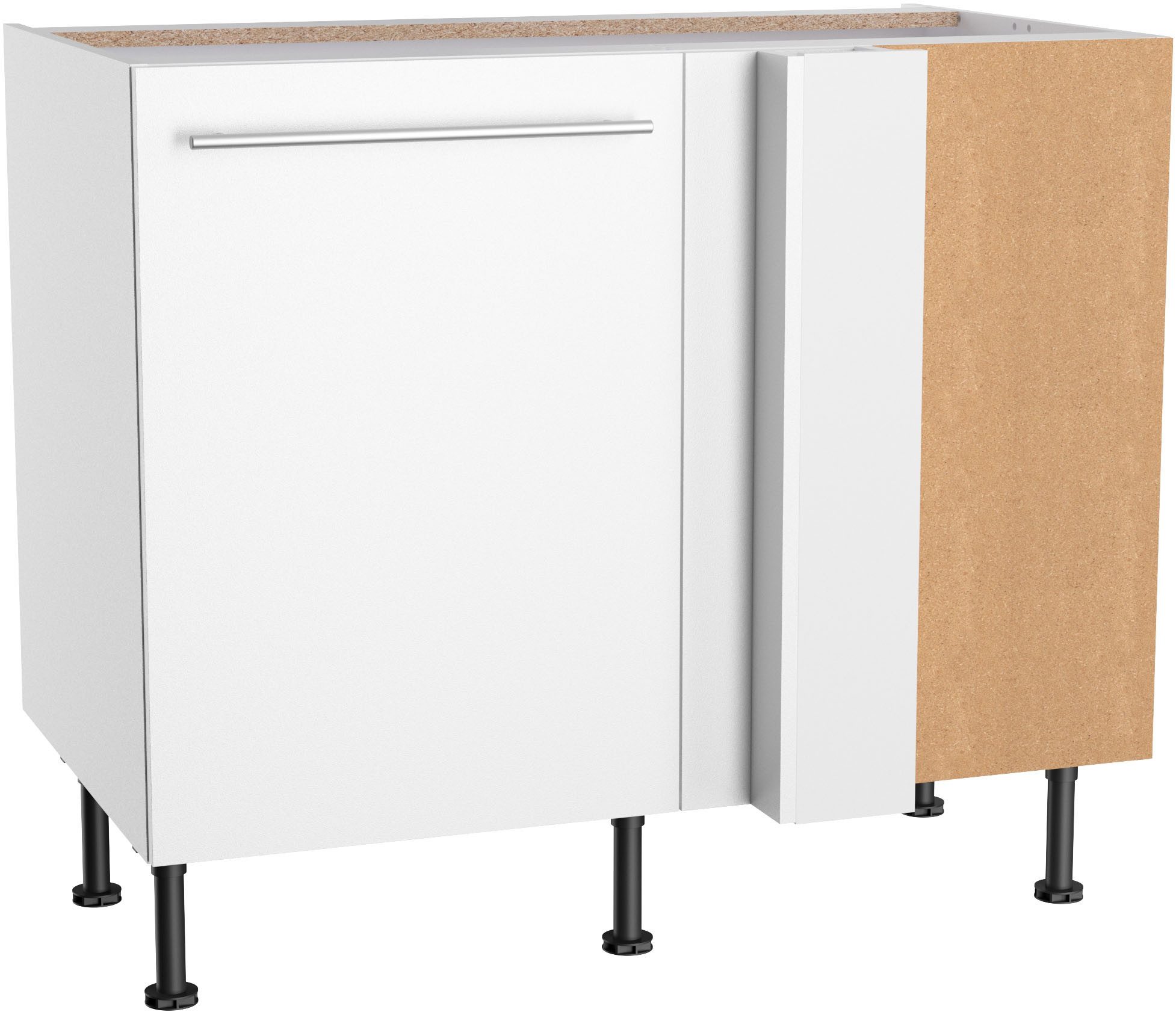 Kochstation OPTIFIT Hoekonderkast Bern2 Breedte 100 x 65 cm, oplossing voor vaatwasser, 1 deur, 1 legplank onderkasten wit