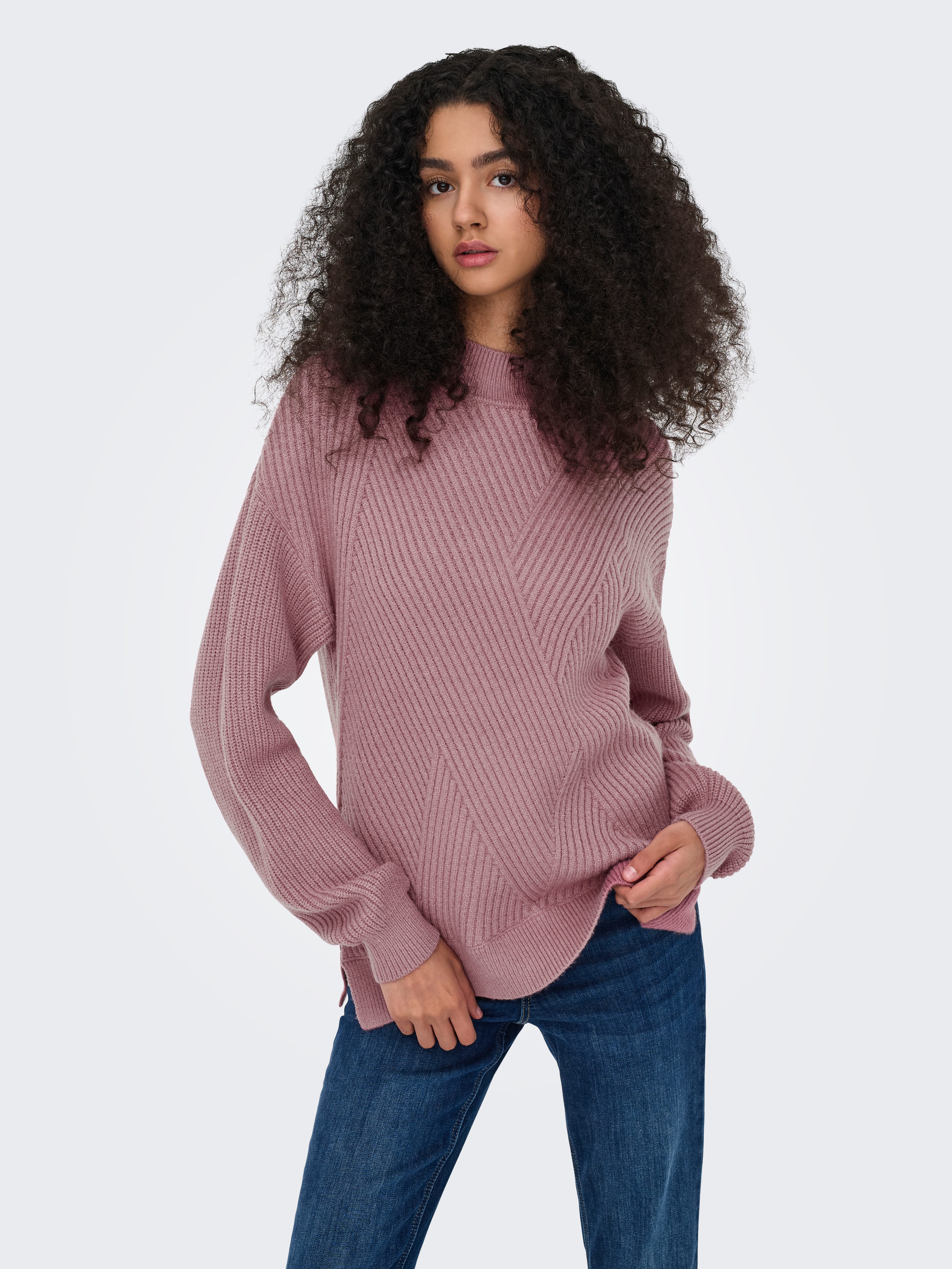 Only Gebreide trui ONLNELI LS HIGHNECK RIB PULLOVER EX KNT