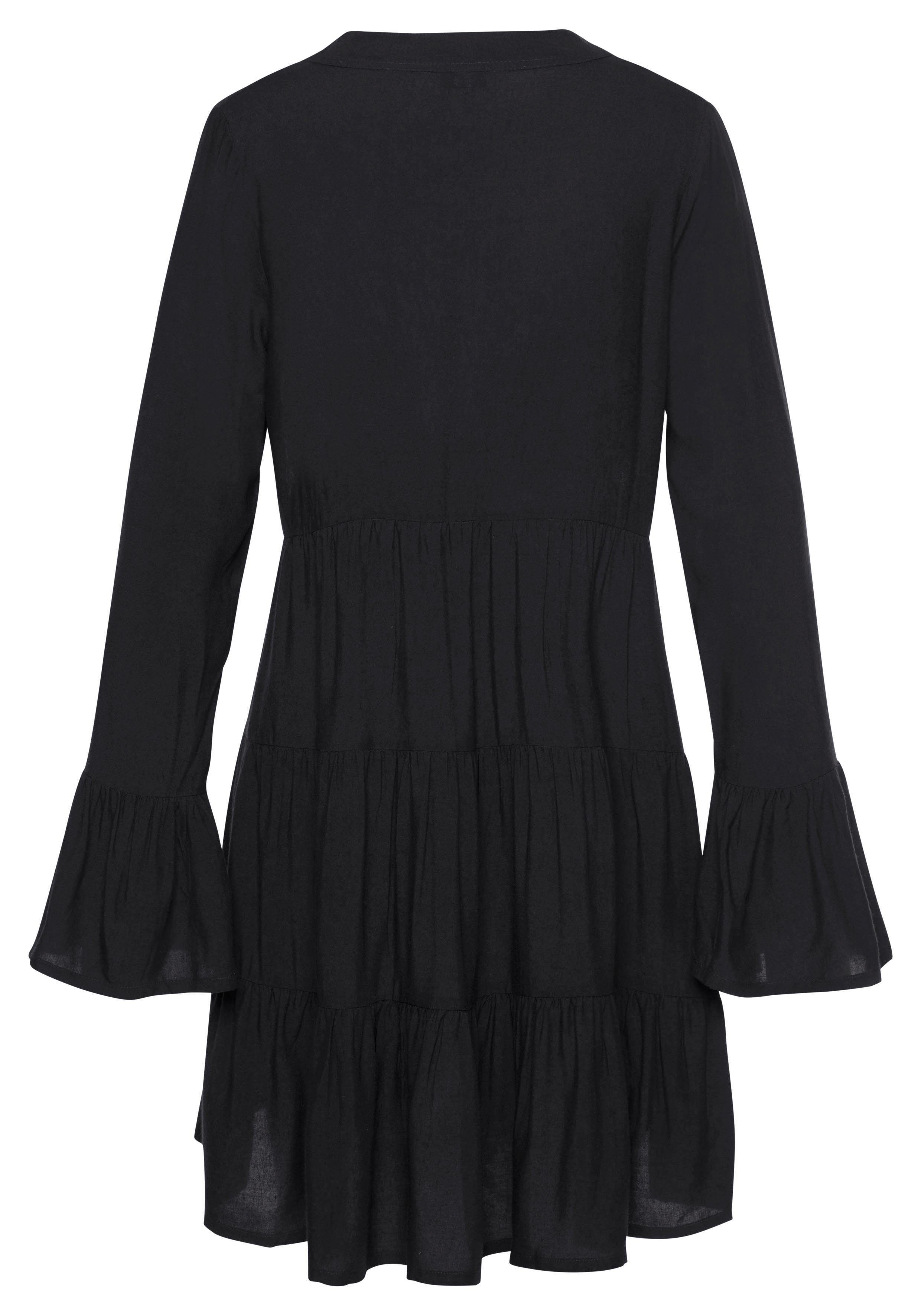 Lascana Lange blouse met kanten inzetstukken, tuniek, blousejurk, strandkleding