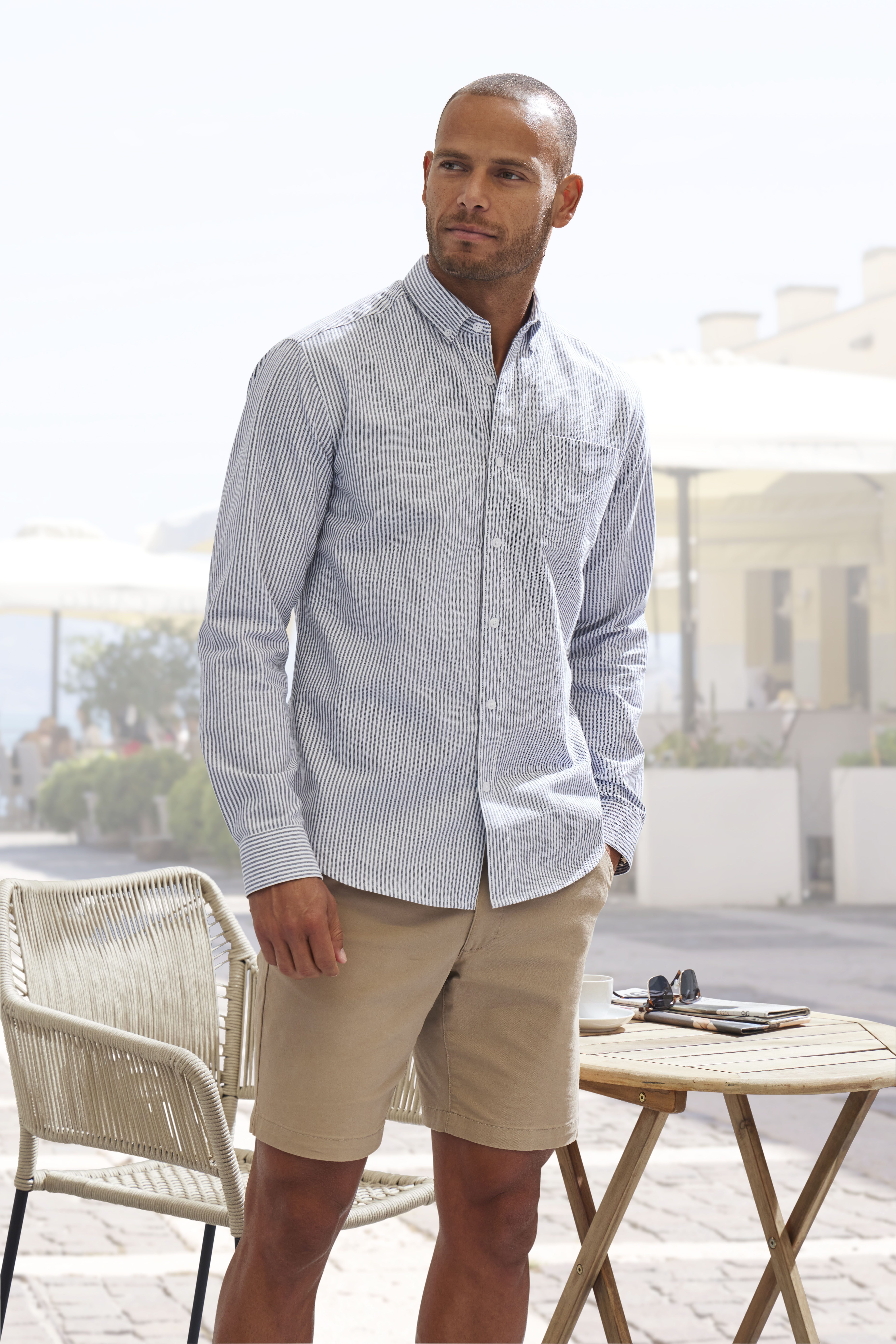 H.I.S Overhemd met lange mouwen Regular fit Oxford overhemd langarm met button-down-kraag van 100% katoen