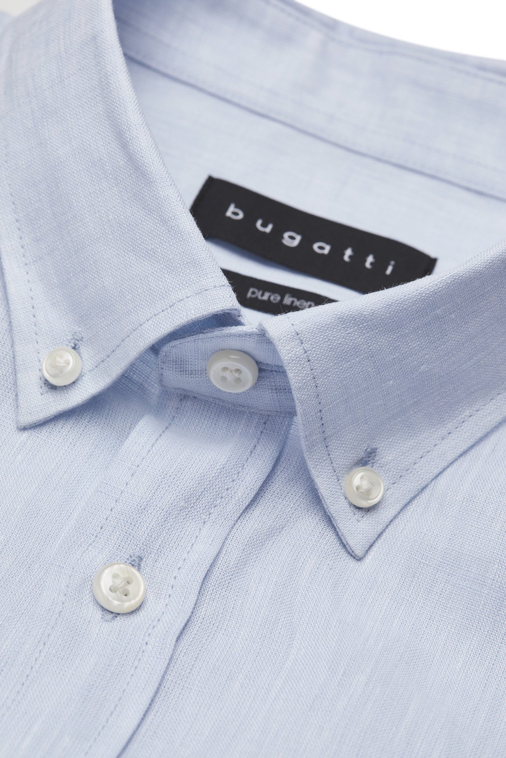 Bugatti Overhemd met korte mouwen van 100% linnen