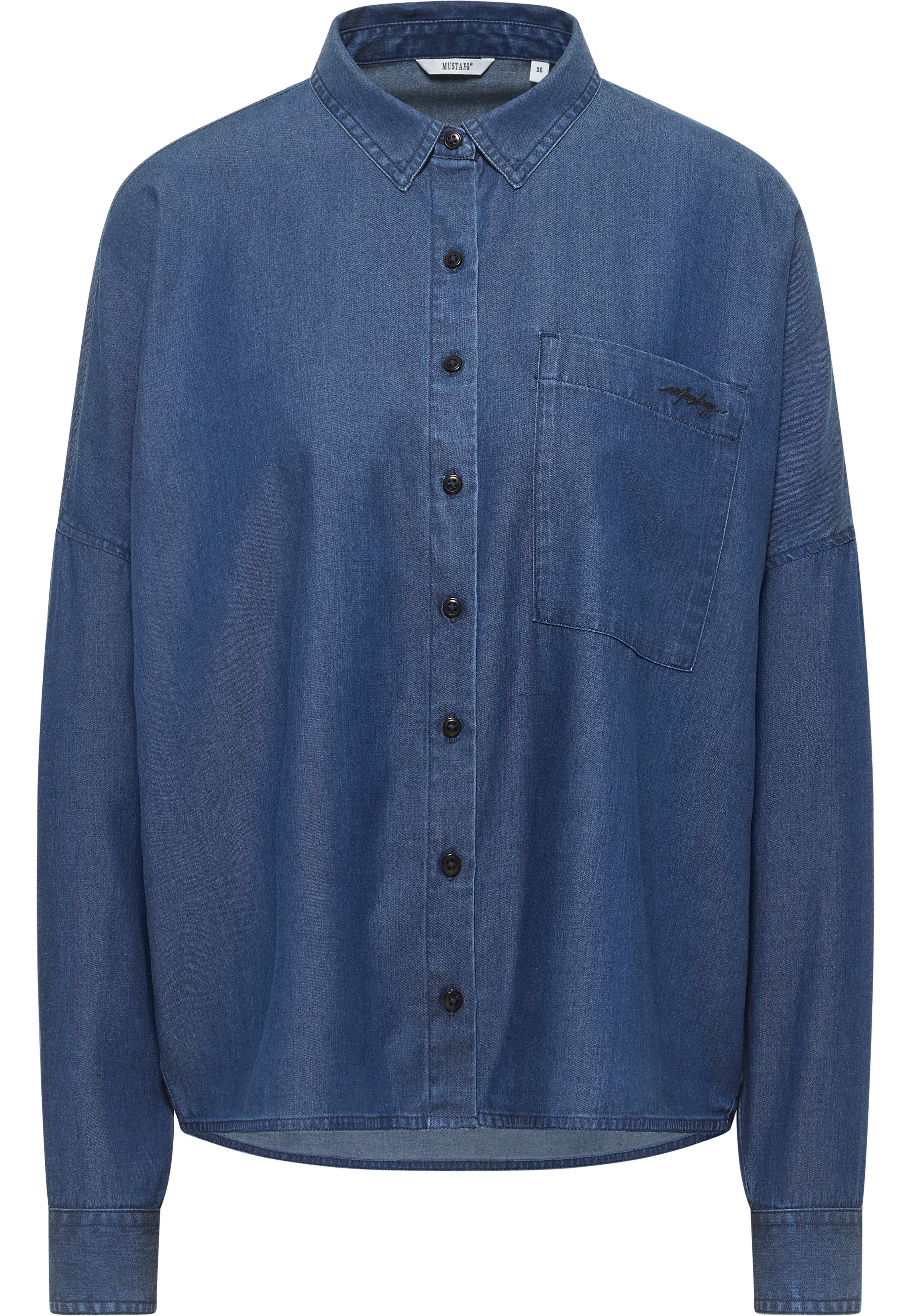 MUSTANG Jeans blouse Style Ruby met een logo-opschrift