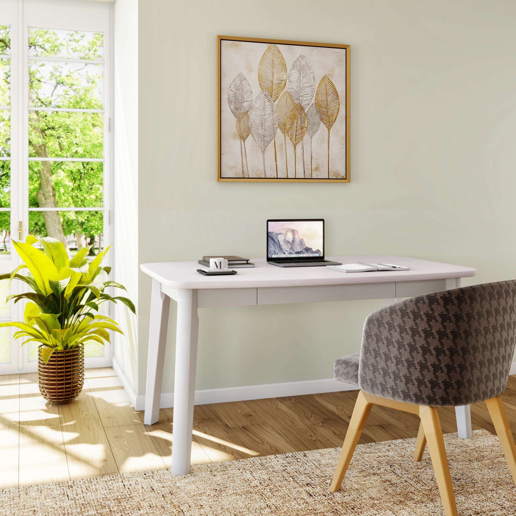 Home affaire Eettafel Palermo, multifunctionele tafel, werktafel, bureau met opbergruimte, opklapbaar blad, home office bureau, massief hout