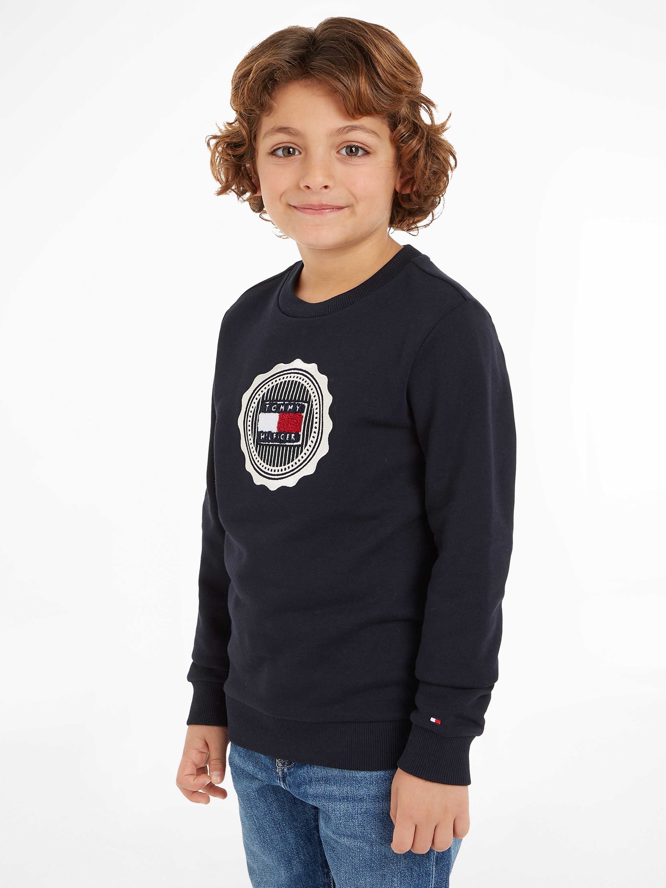 Tommy Hilfiger Sweatshirt STAMP EMBROIDERY REG SWEATSHIRT Kinderen tot 16 jaar met logopatch