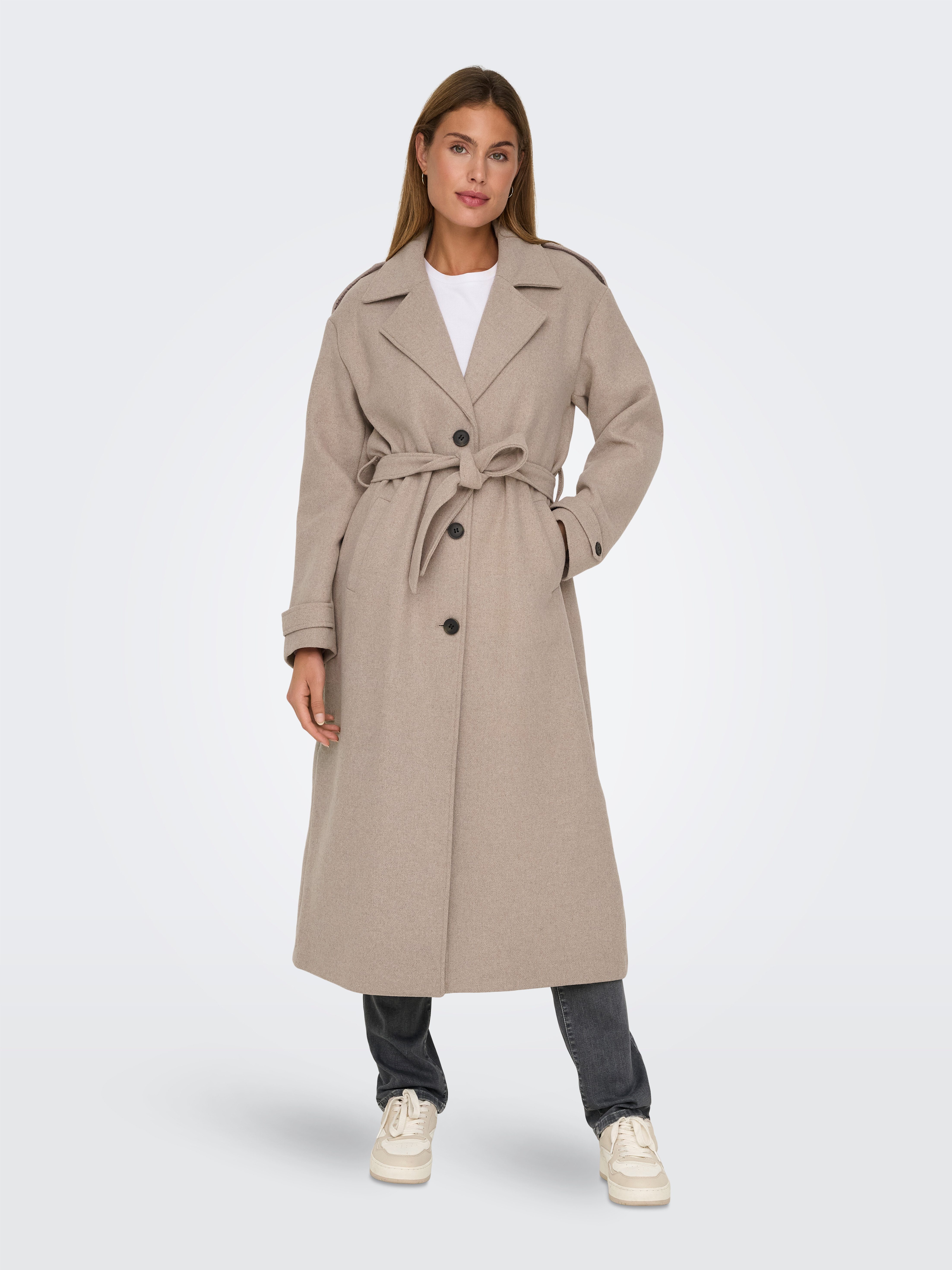 Only Lange jas ONLNALINA X-LONG WOOL TRENCHCOAT OTW