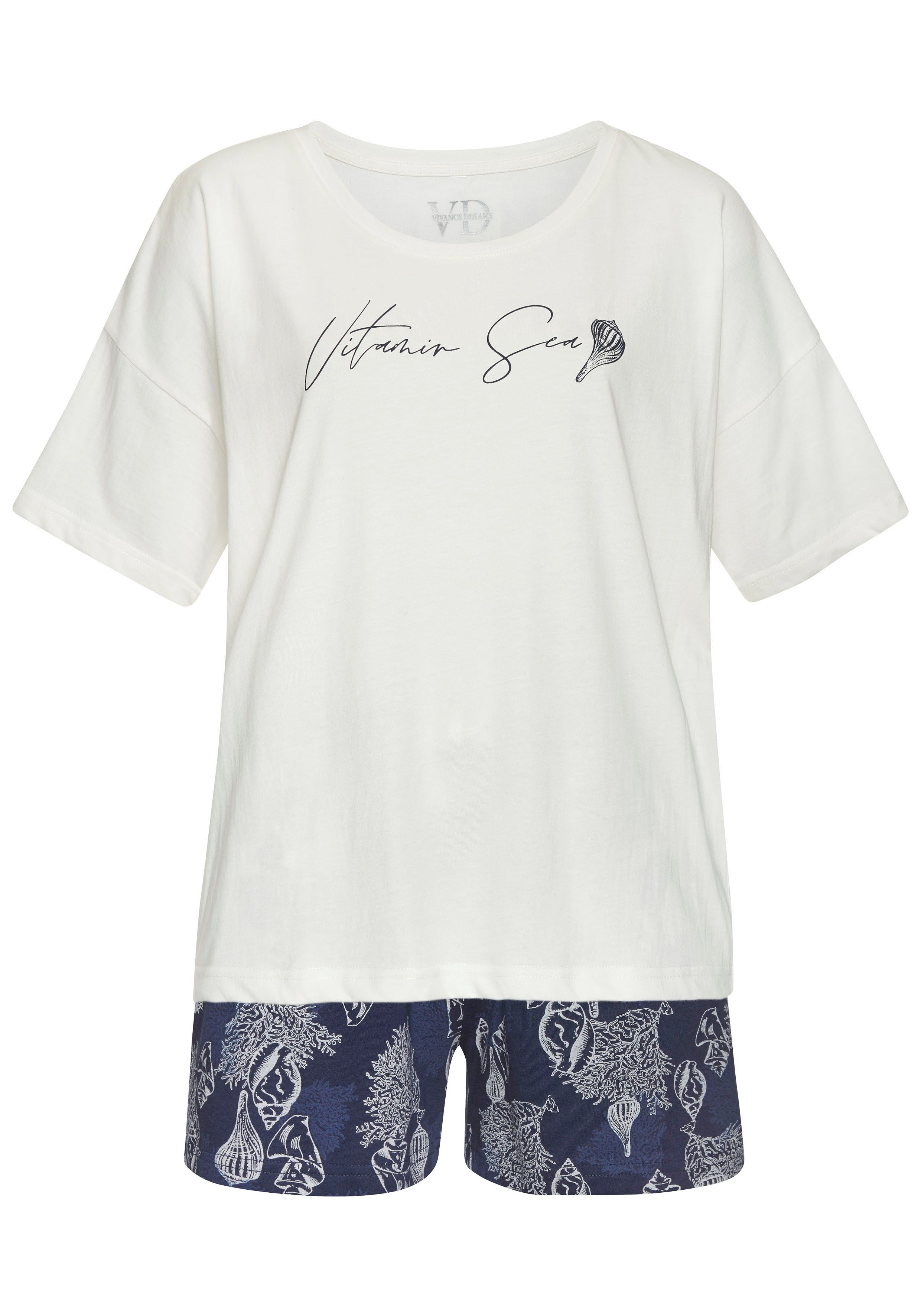 Vivance Dreams Shortama Mooie schelpenprint (set, 2-delig)