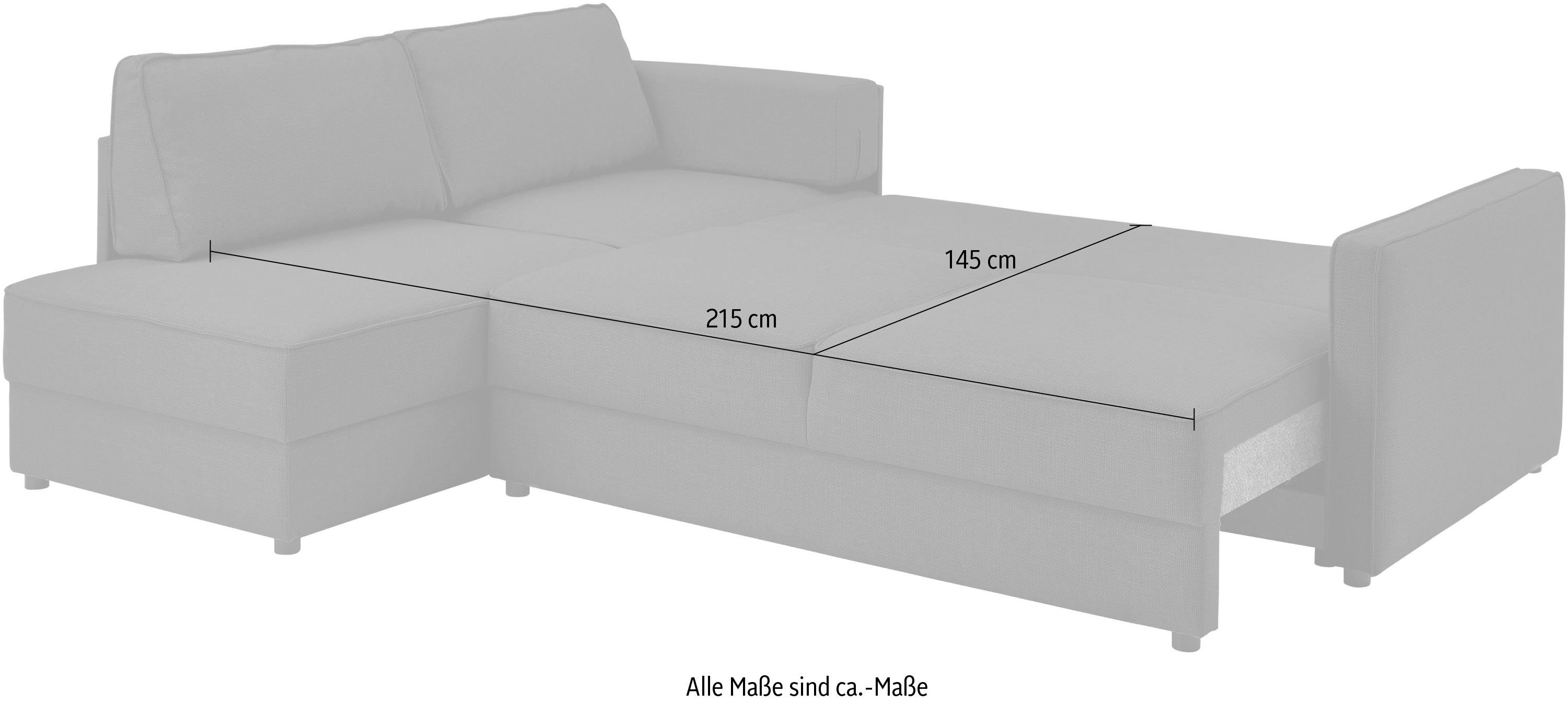 ATLANTIC home collection Slaapbank Chill Hoekbank met slaapfunctie en bedlade