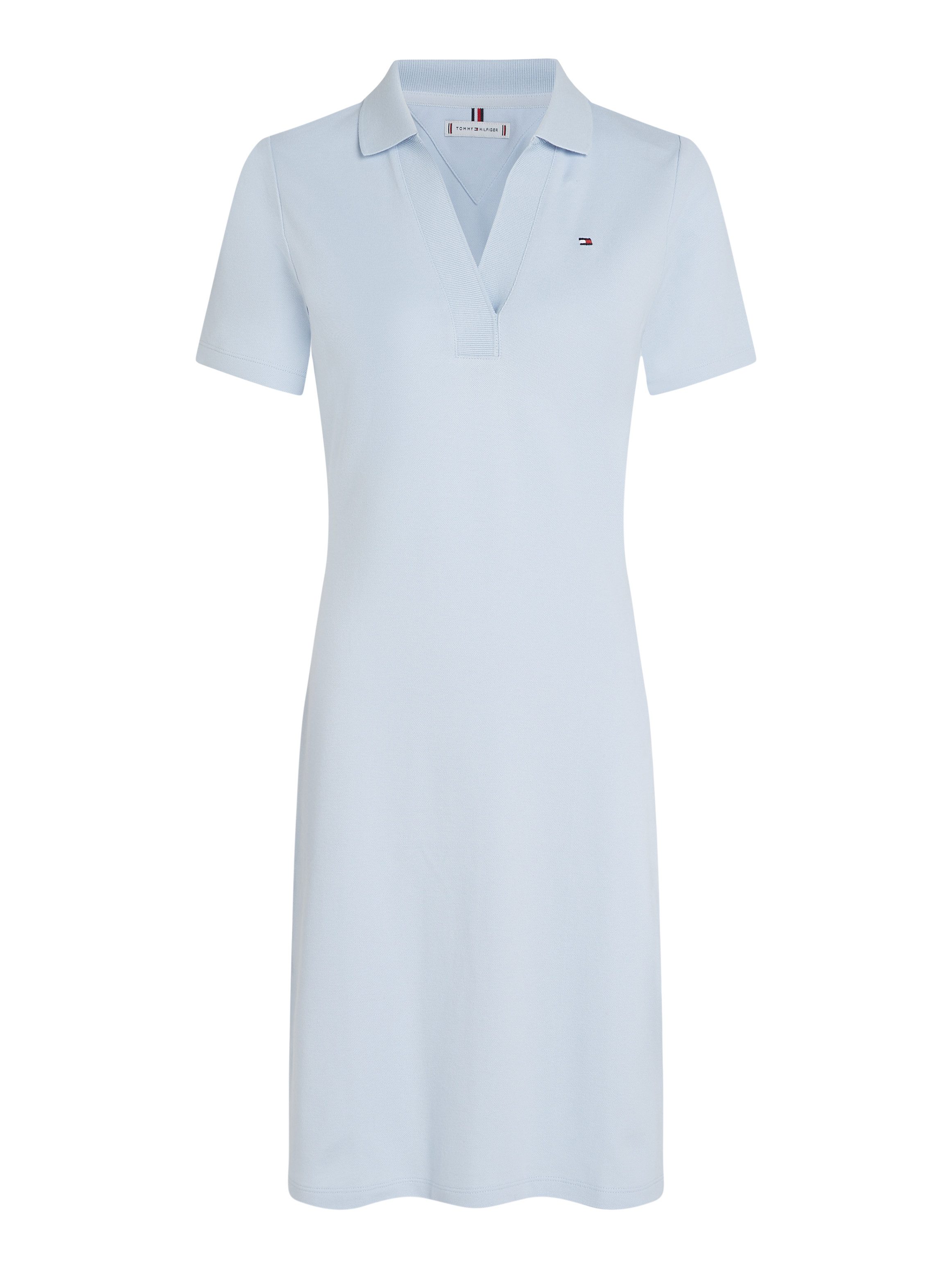 Tommy Hilfiger Polojurk SLIM OPEN NK POLO DRESS SS met geborduurde tommy hilfiger vlag