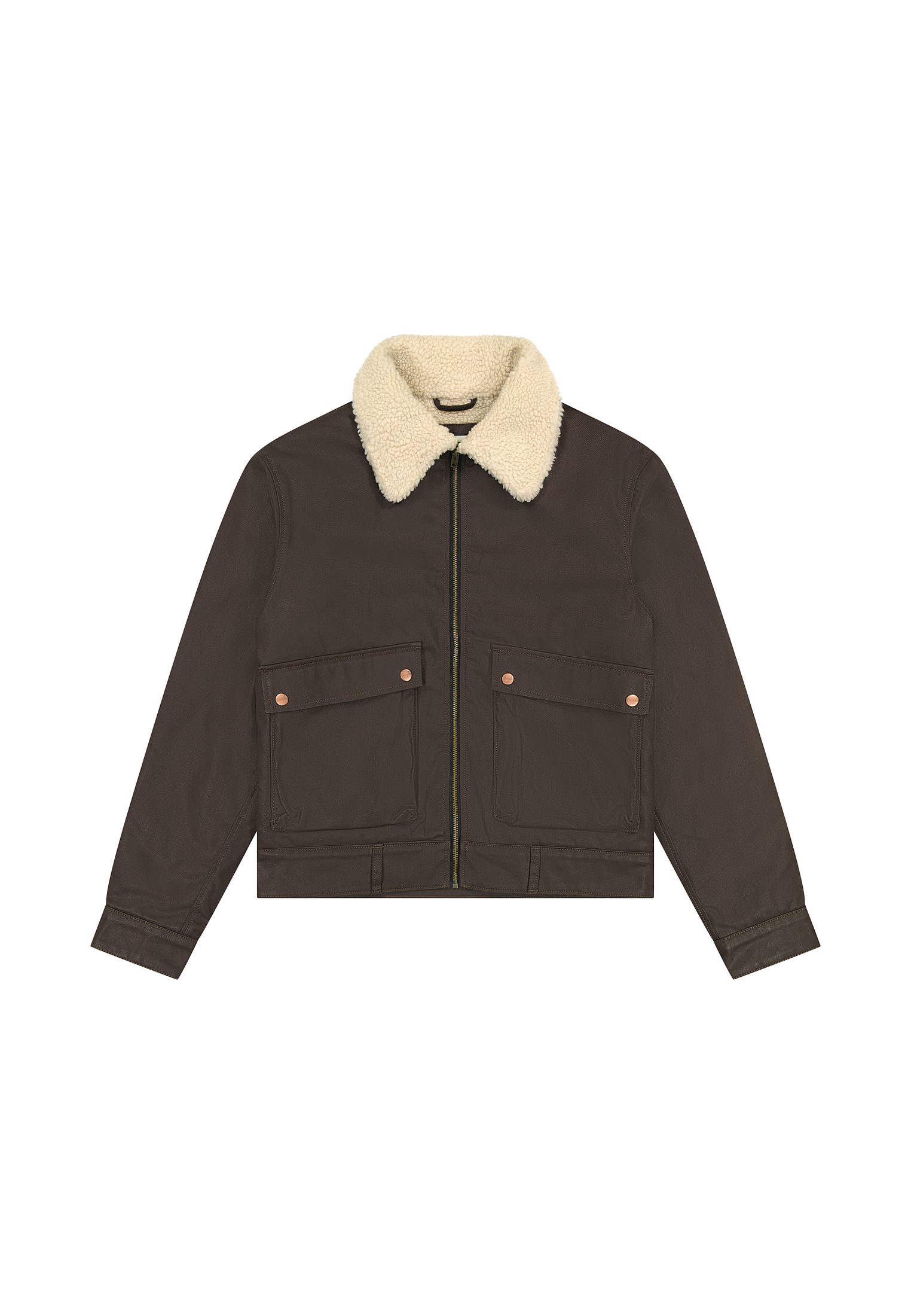 Wrangler Leren jack AVIATOR met riemlussen aan de zoom
