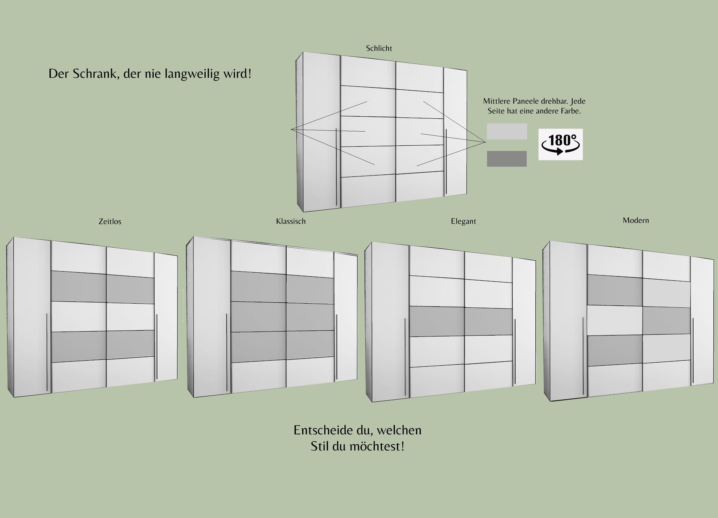 FORTE Draai-/zweefdeurkast Narago, OTTO's Choice, TOPSELLER, middelgrote panelen kleurveranderbaar