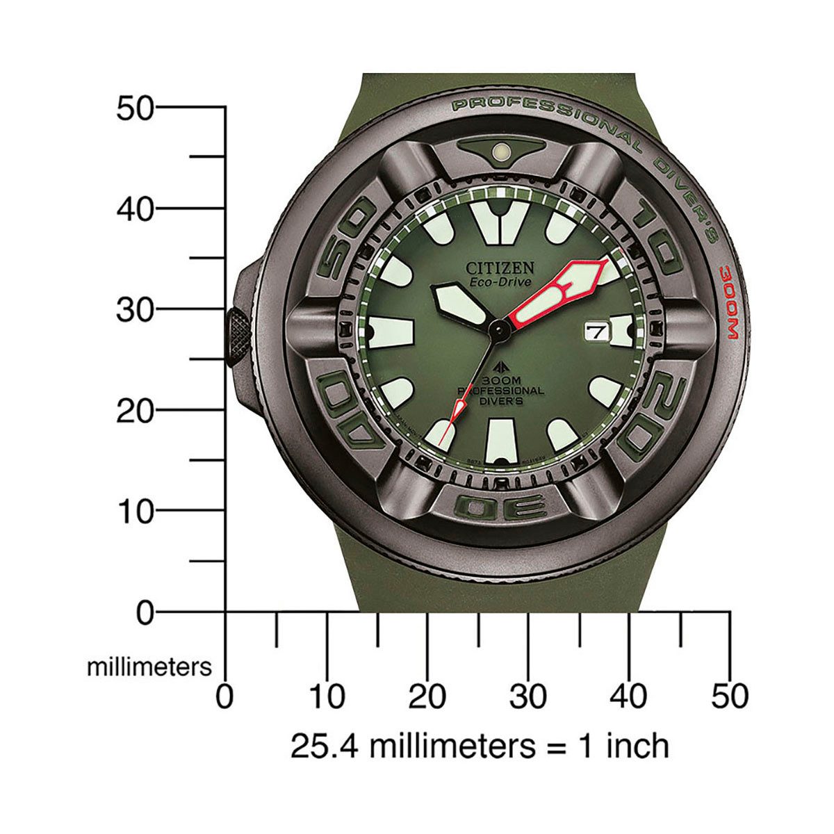 Citizen Duikhorloge Promaster Professional Diver 300 Polshorloge, herenhorloge, solar, tot 30 bar waterdicht, datum