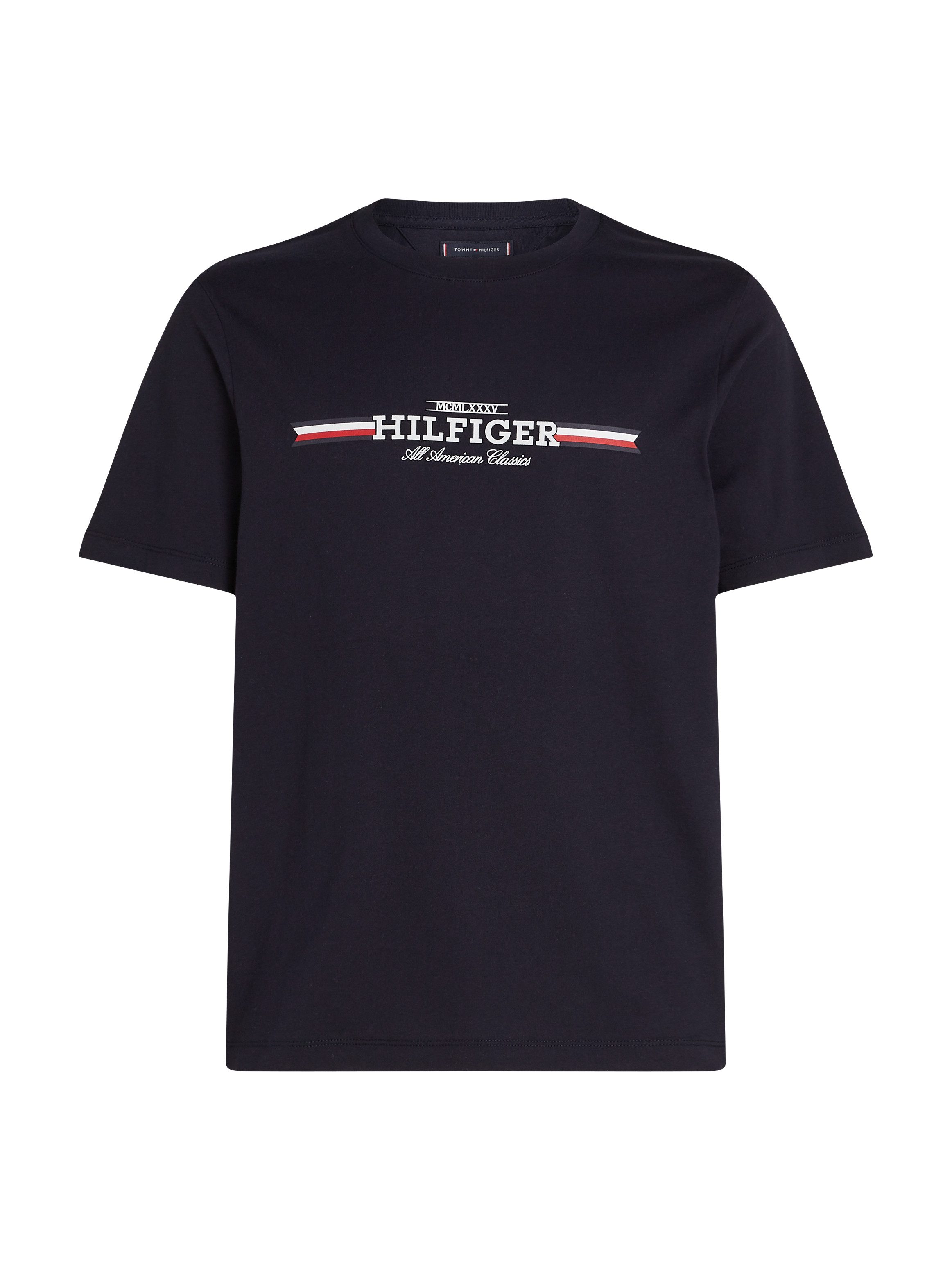 Tommy Hilfiger Shirt met ronde hals HILFIGER CHEST STRIPE TEE