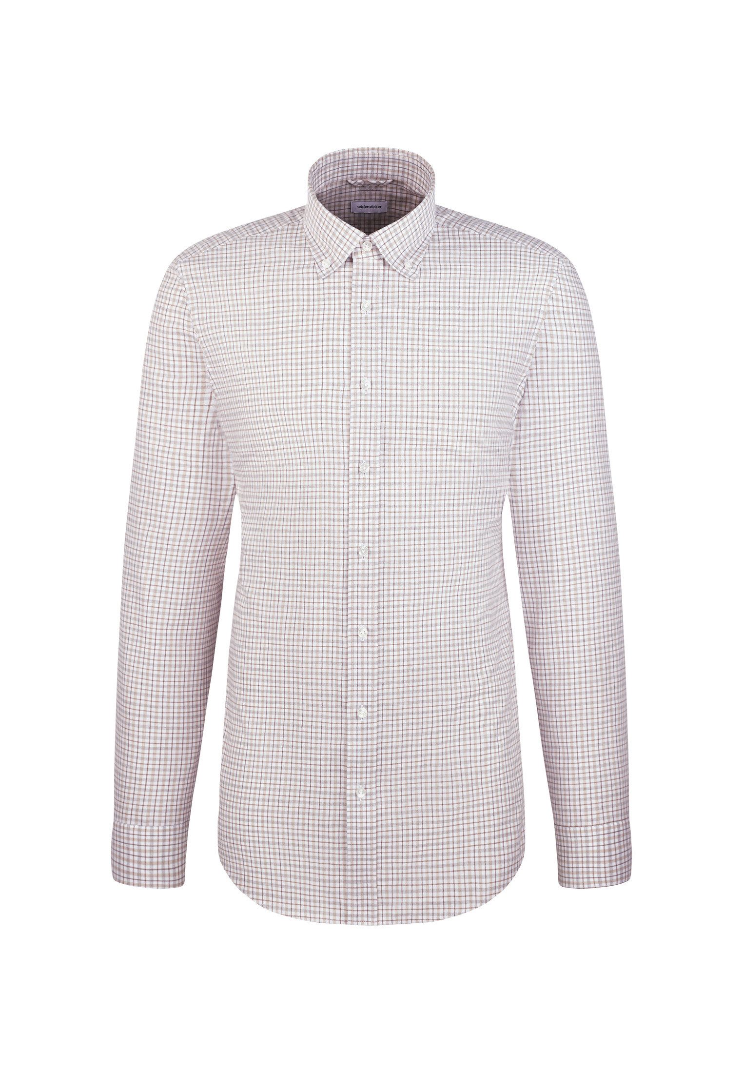 seidensticker Flanellen overhemd Zwarte roos Slim 1/1 Button-Down-kraag ruit