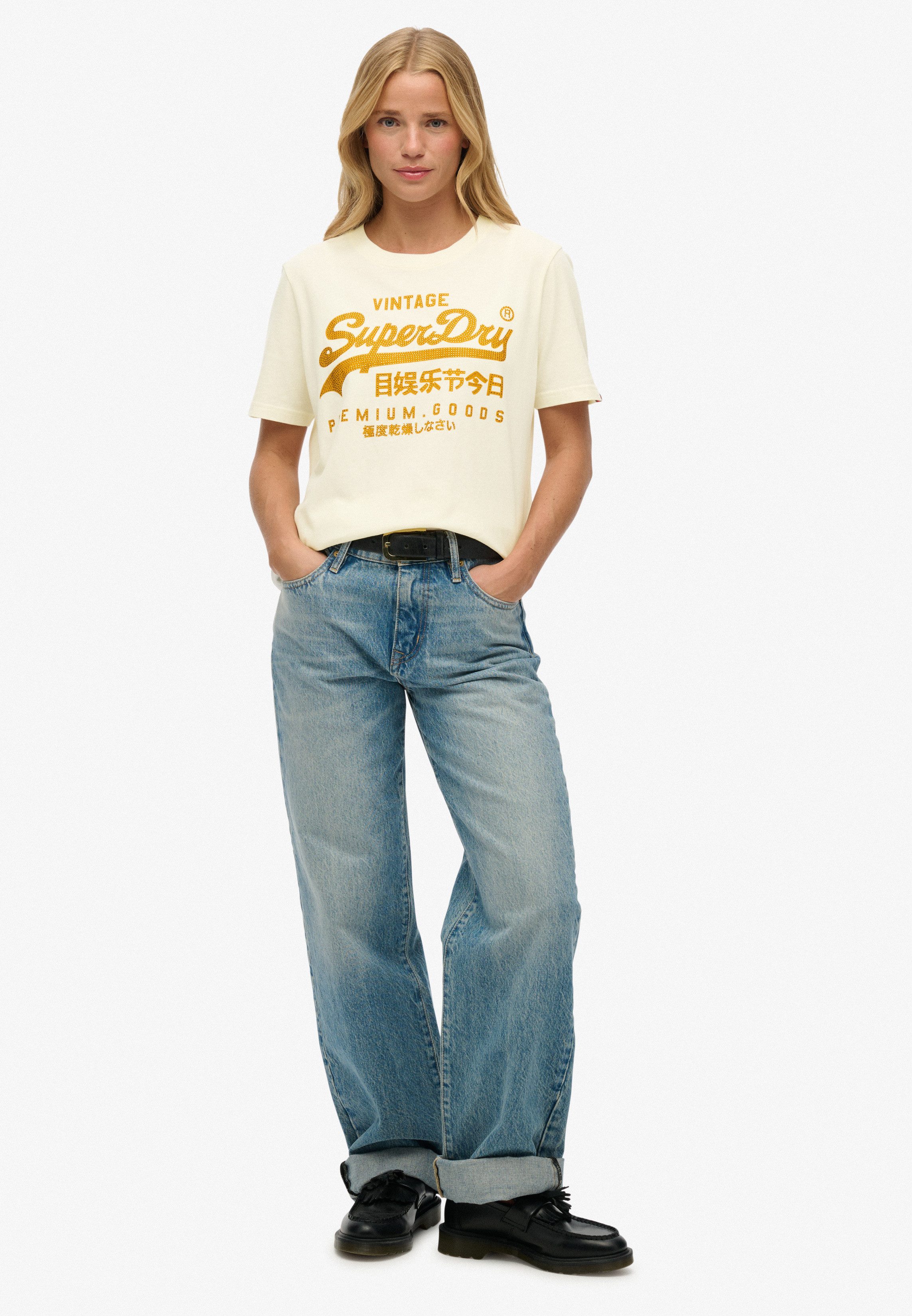 Superdry Shirt met print EMBELLISHED VL RELAXED TEE