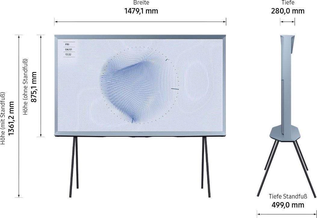 Samsung Led-lifestyle-TV 65" QLED 4K The Serif (2022), 163 cm / 65", Smart TV, Quantum HDR, Beste upscaling dankzij Quantum processor 4k, Mat display