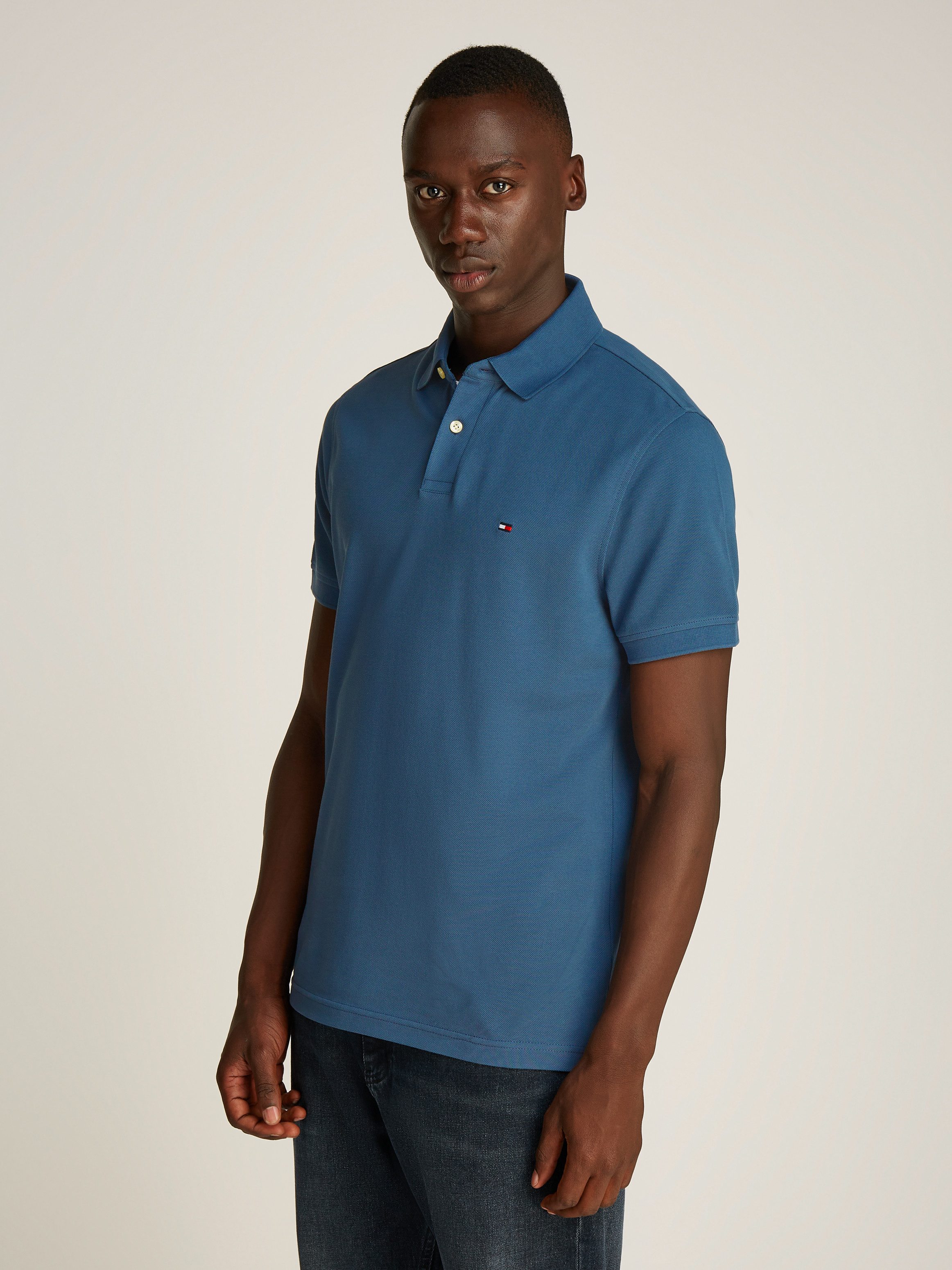 Tommy Hilfiger Poloshirt 1985 REGULAR POLO met contraststrepen en knoopsluiting
