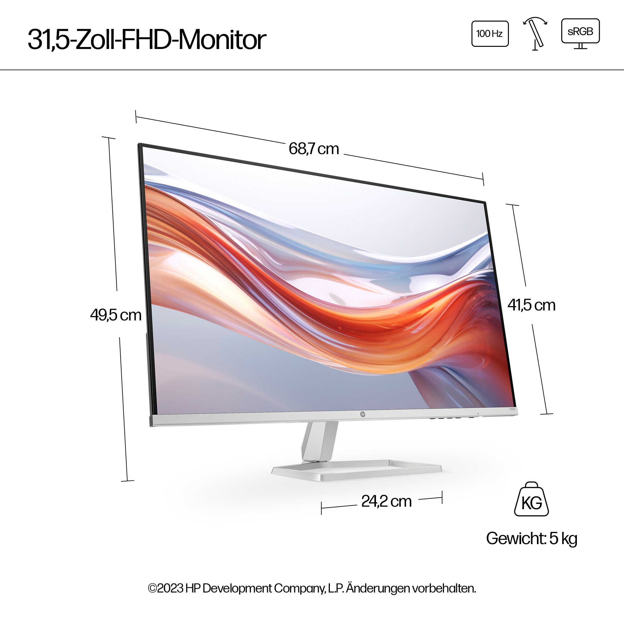 HP Ledscherm 532sf (HSD-0176-K), 80 cm / 32", Full HD