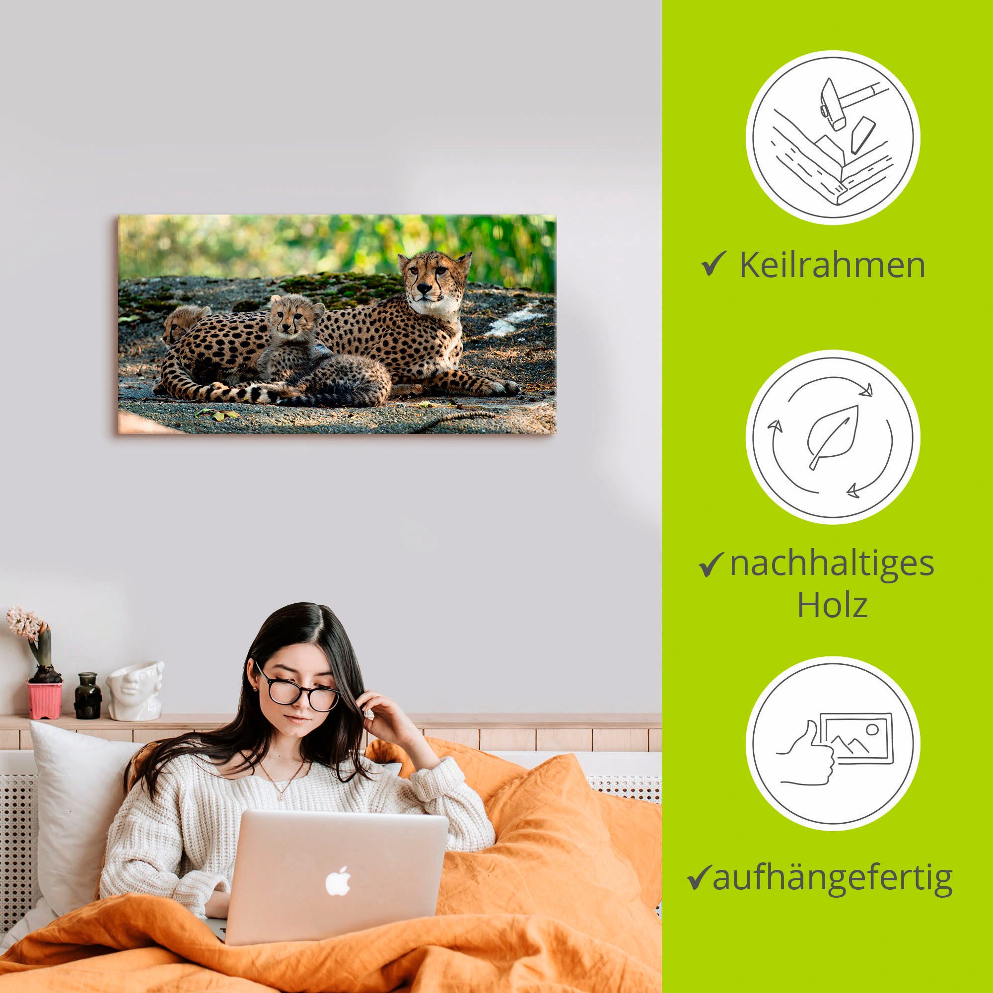 Artland Artprint Jachtluipaard 2 als artprint op linnen, poster, muursticker in verschillende maten