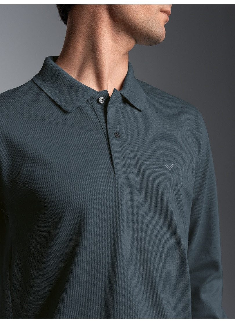 Trigema Poloshirt TRIGEMA lange mouw poloshirt met mouwboorden (1-delig)