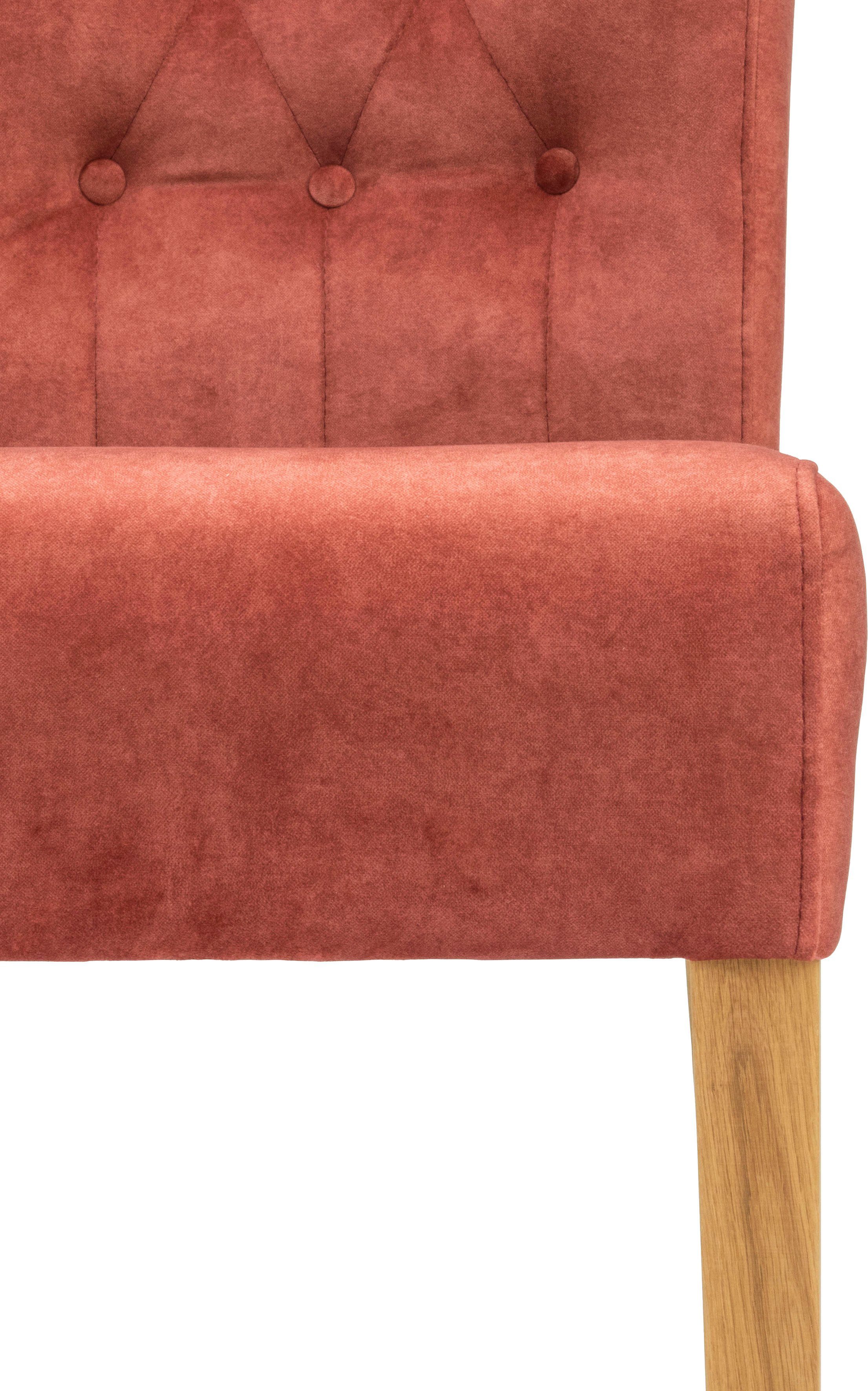 Home affaire Stoel Queen Eetkamerstoel met capitonnage, set van 2, 4 of 6