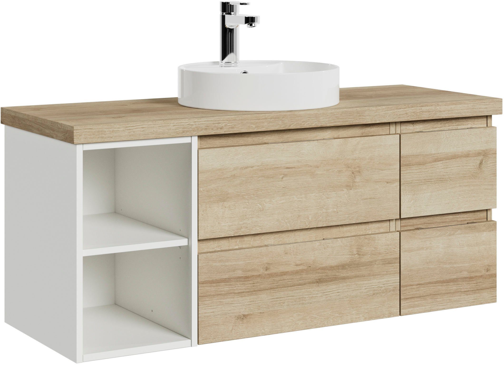 Saphir Wastafelonderkast Serie 4035 keramieken opzetwasbak met onderkast, 118 cm breed