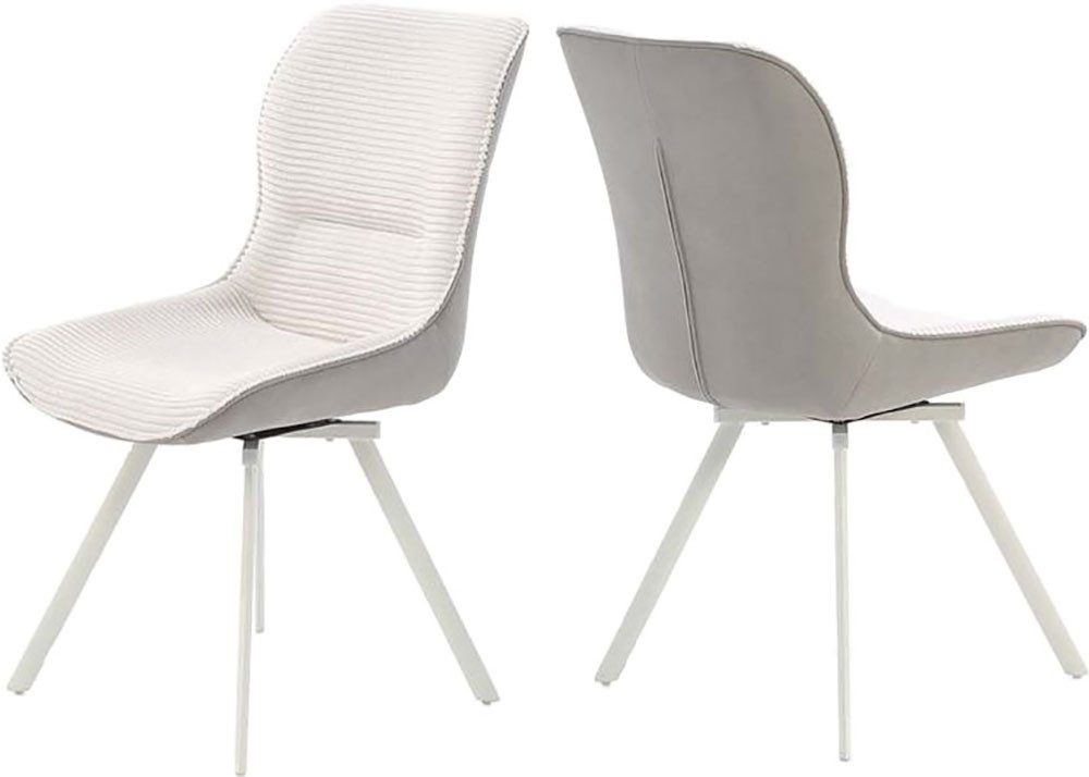 Jockenhöfer Gruppe Stoel met 4 poten Mellum Inclusief draaifunctie (360° draaibaar), bekledingsstof cord (set, 2 stuks) gestoffeerde stoelen beige