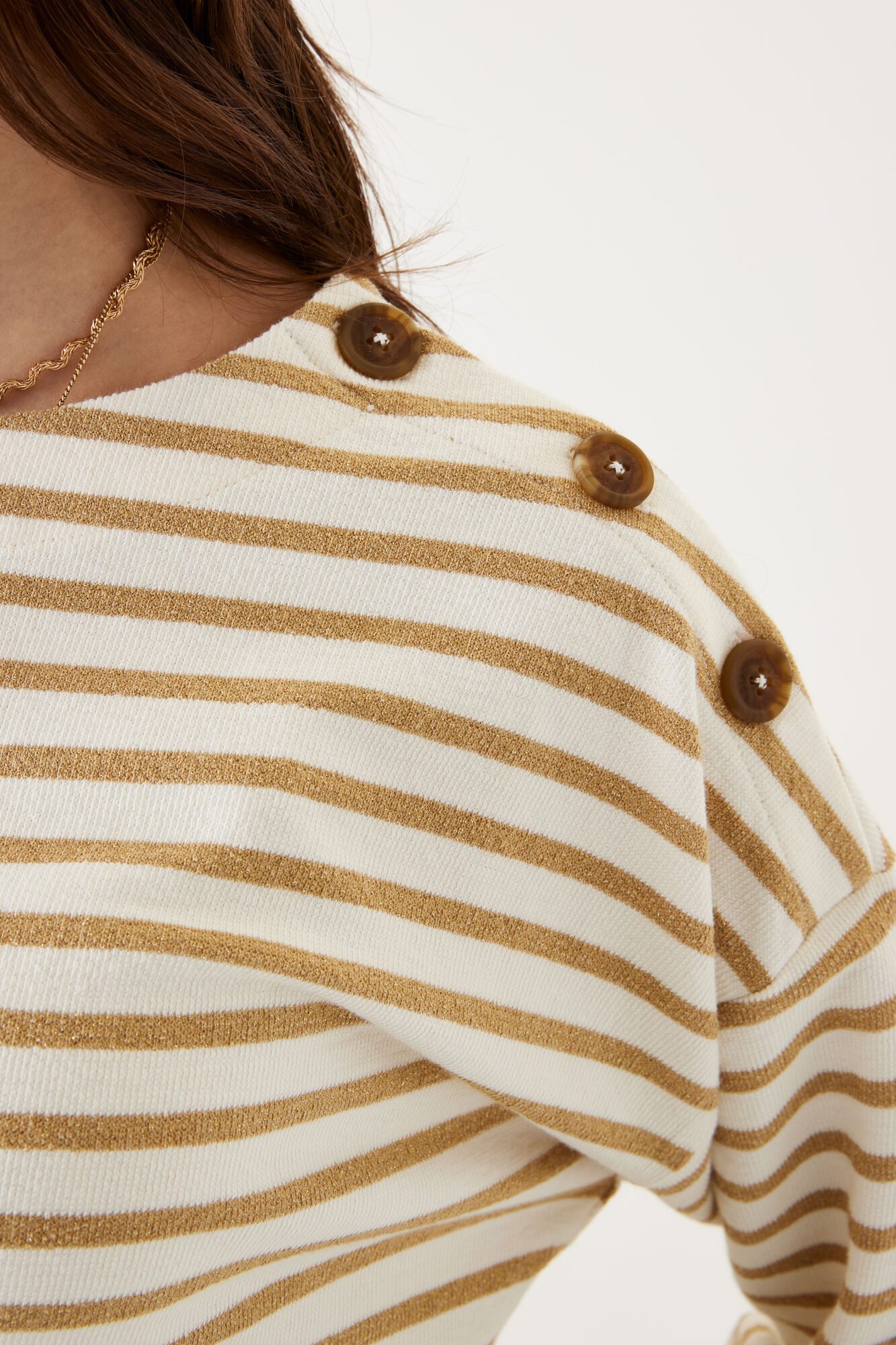 Garcia Sweatshirt met knoopdetail op de schouder