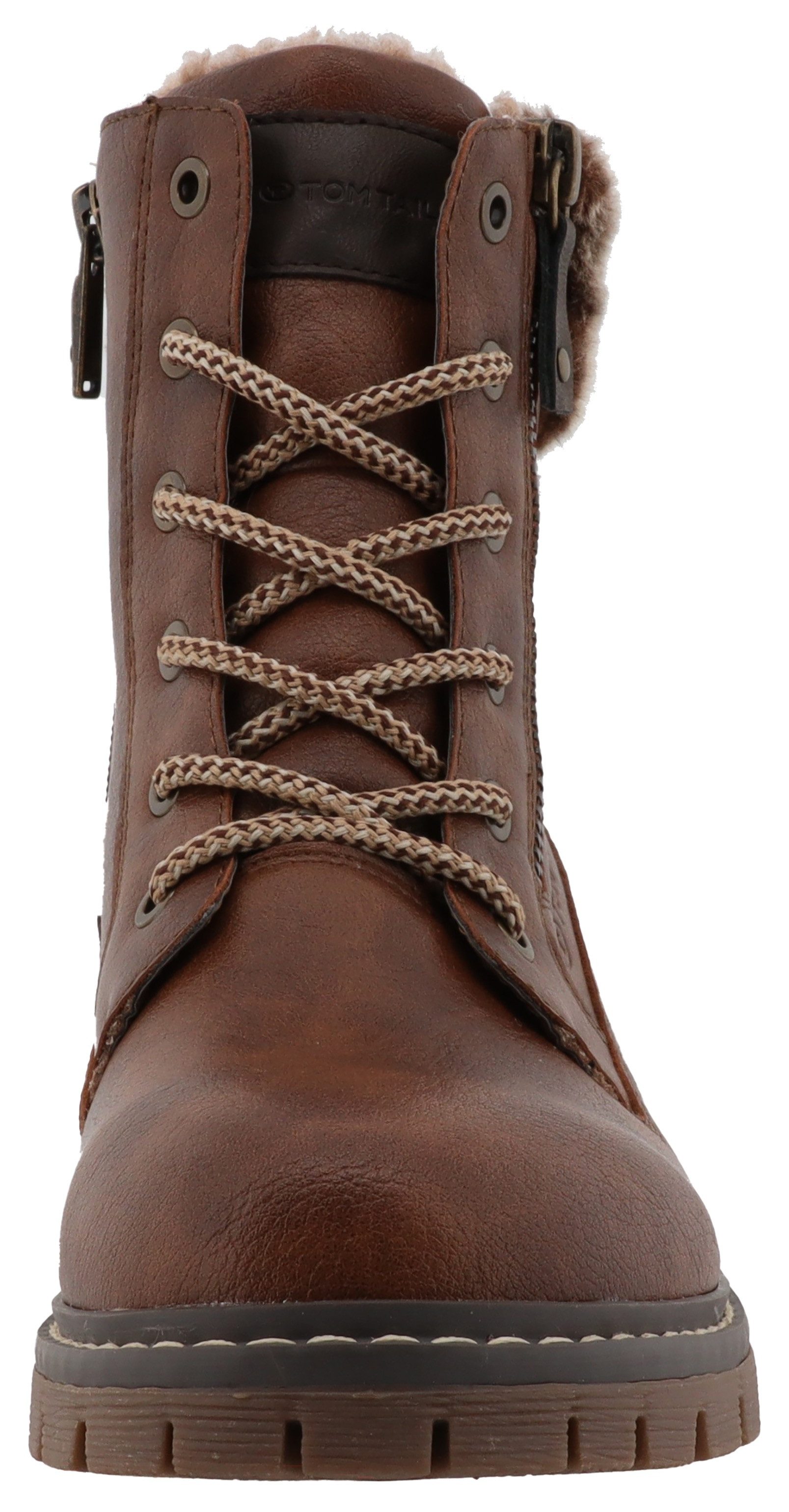 Tom Tailor Winterlaarzen hakken, winter-enkellaars, veterschoenen in comfortabele vorm