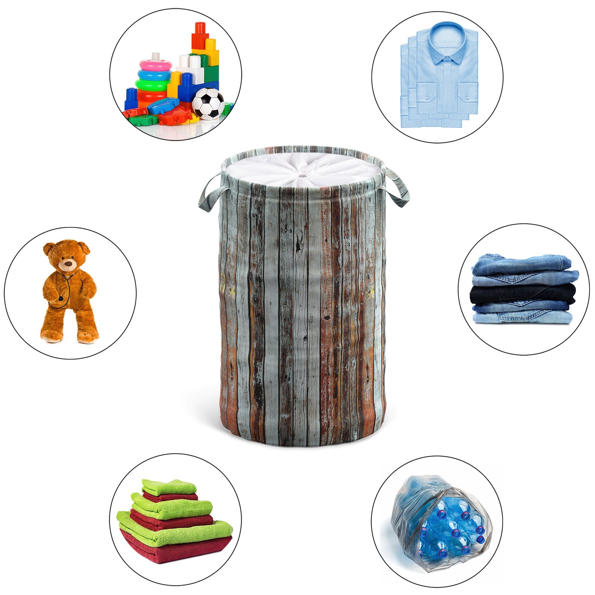 Sanilo Wasmand Antiek 60 liter, opvouwbaar, met bescherming tegen inkijk