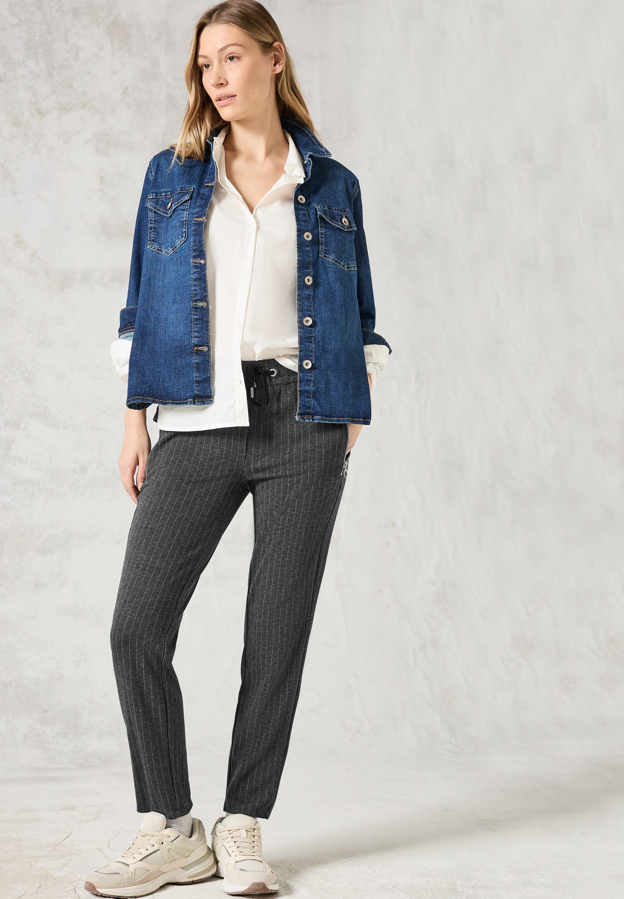 Cecil Stoffen broek Stijl Tracey in naaldstrepenlook